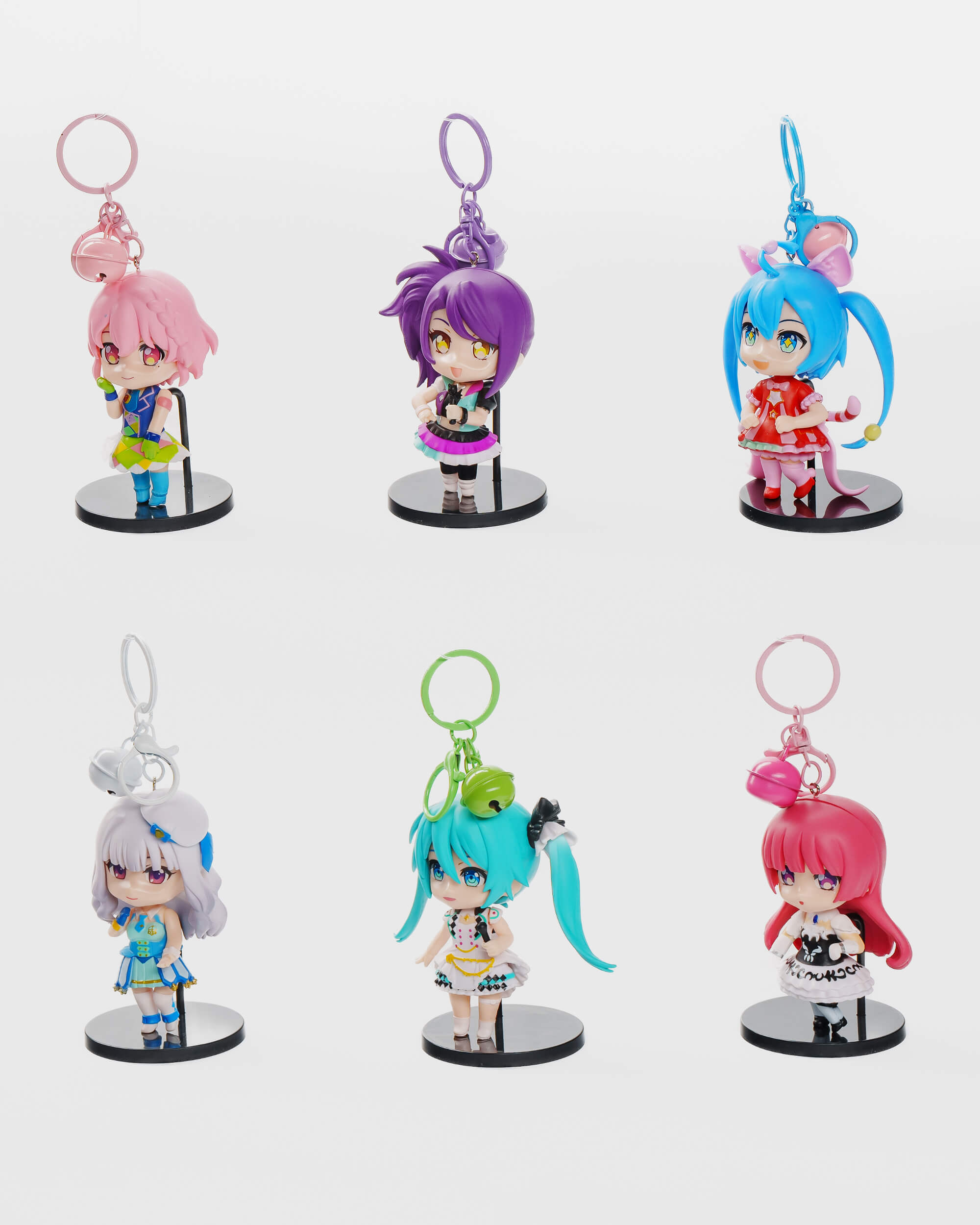 Kawaii Chibi Girl Idol Stage Keychain Set (6 pcs)