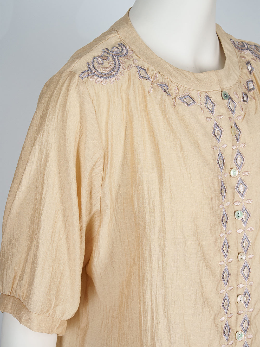 Geo Line Embroidered Blouse