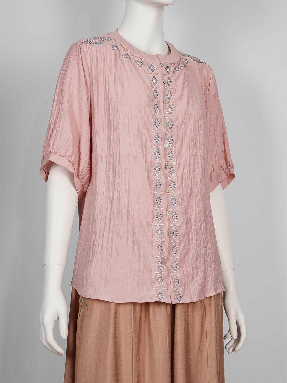 Geo Line Embroidered Blouse