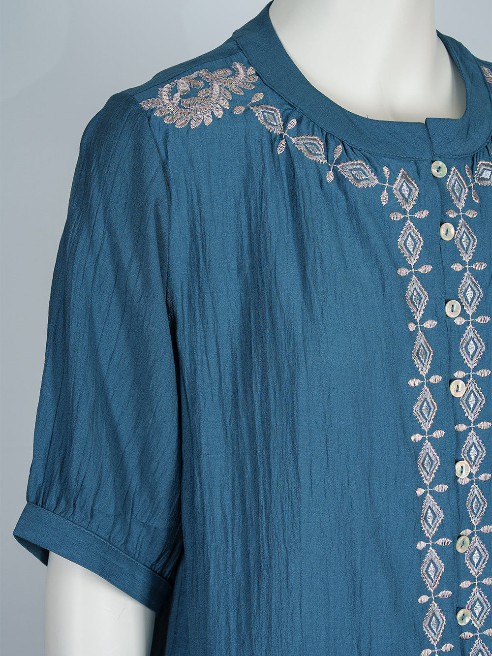 Geo Line Embroidered Blouse