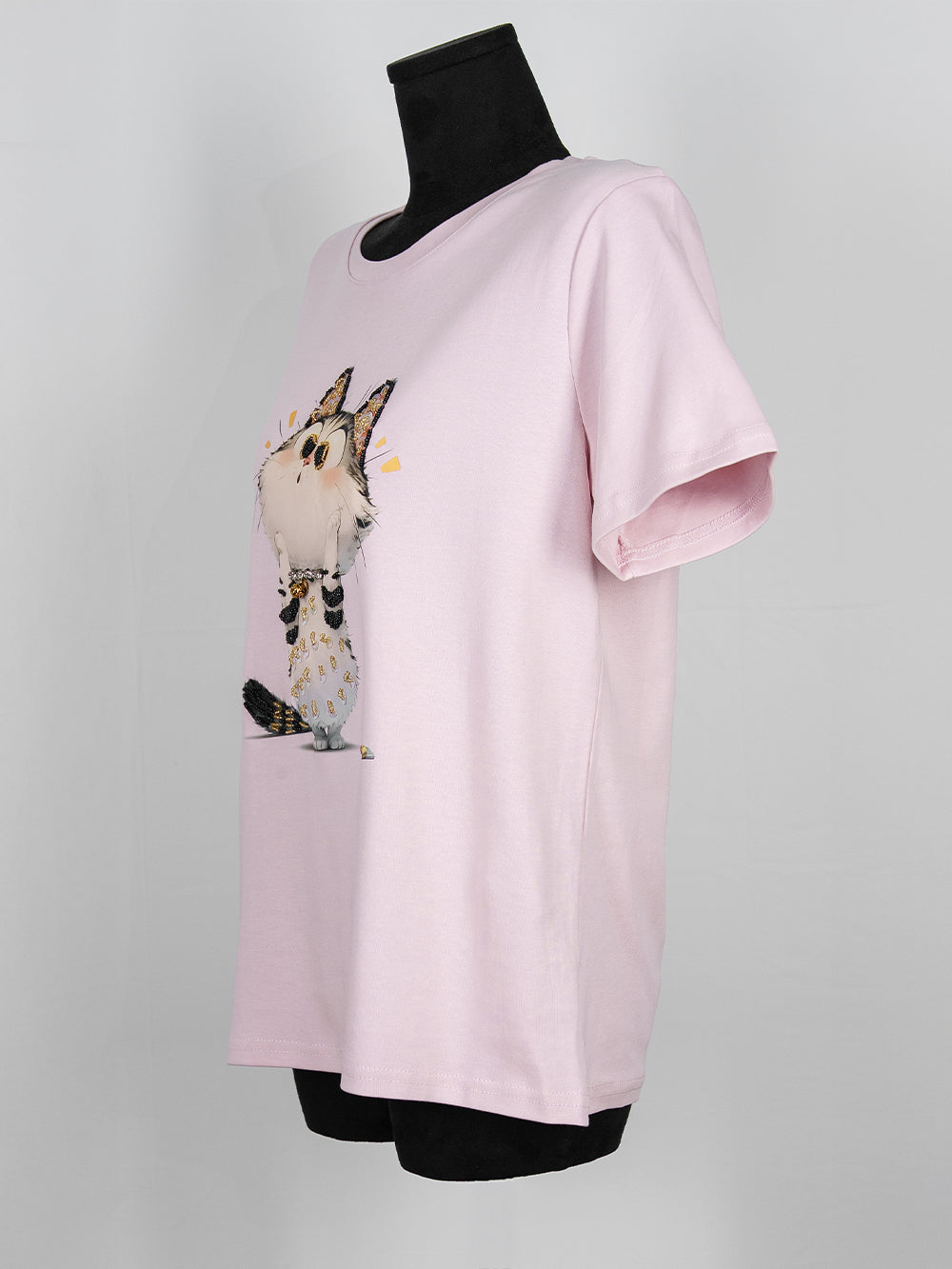 Beaded Cat Charm Tee