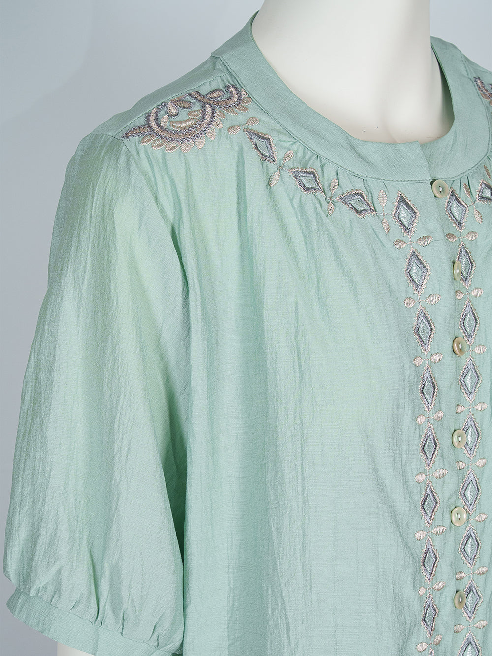 Geo Line Embroidered Blouse