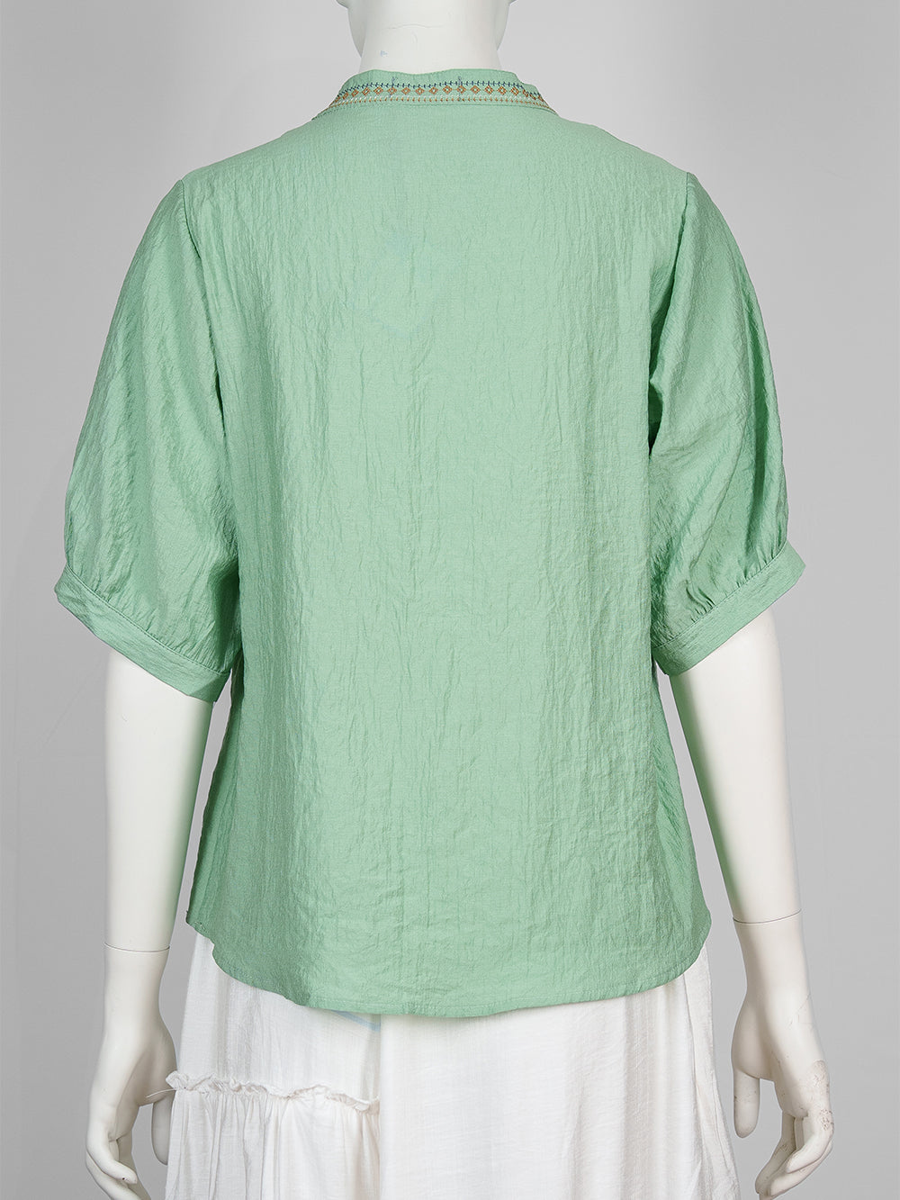 Folk Motif Embroidered Blouse