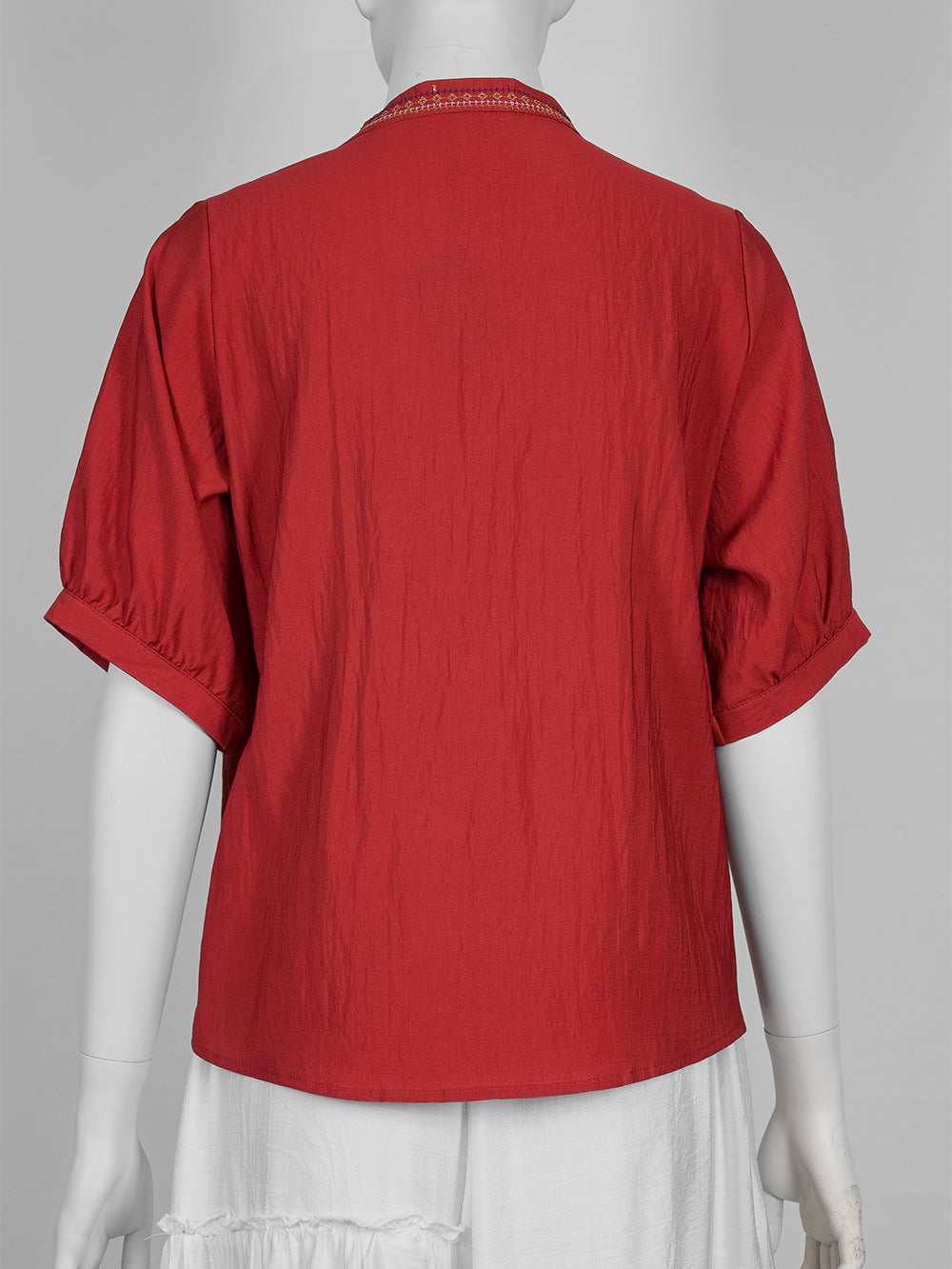 Folk Motif Embroidered Blouse