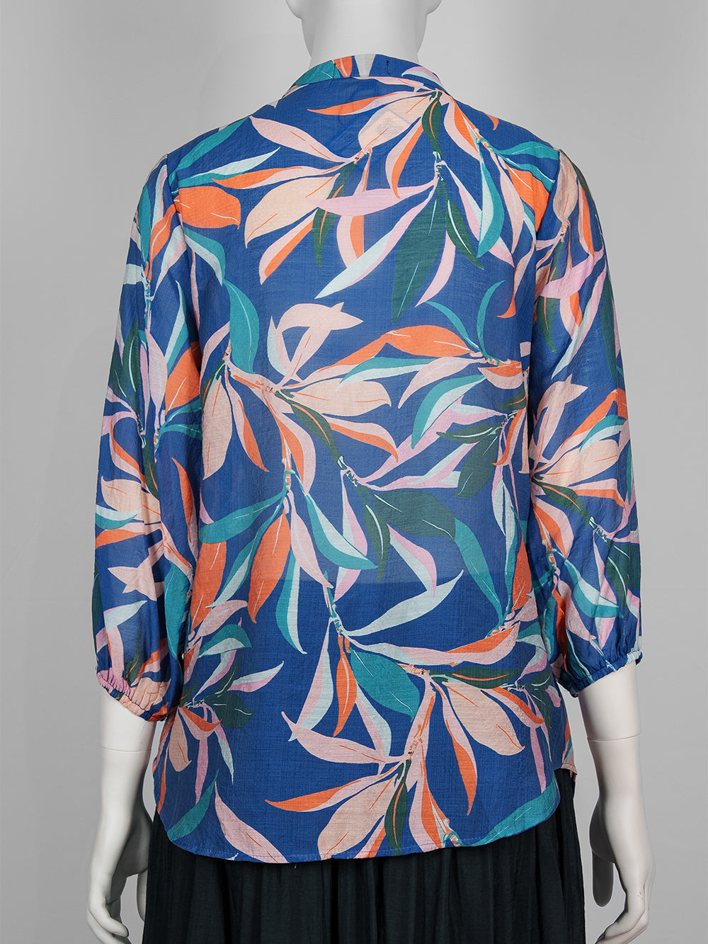 Painterly Print Button Blouse