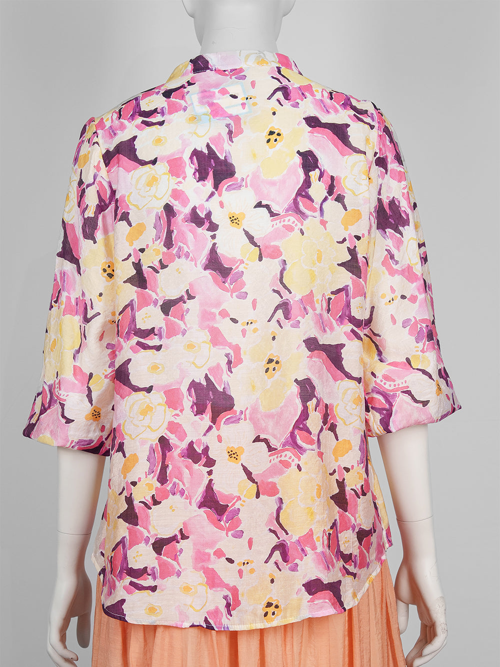 Painterly Print Button Blouse