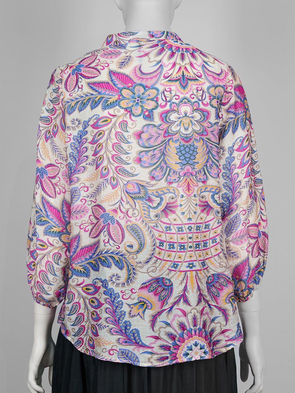 Painterly Print Button Blouse