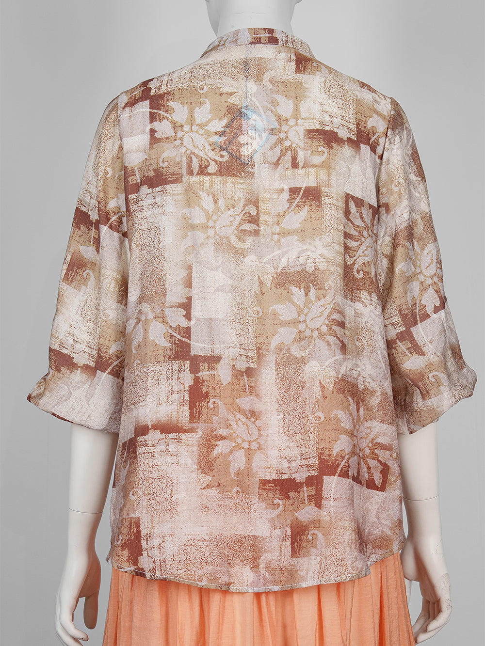 Painterly Print Button Blouse