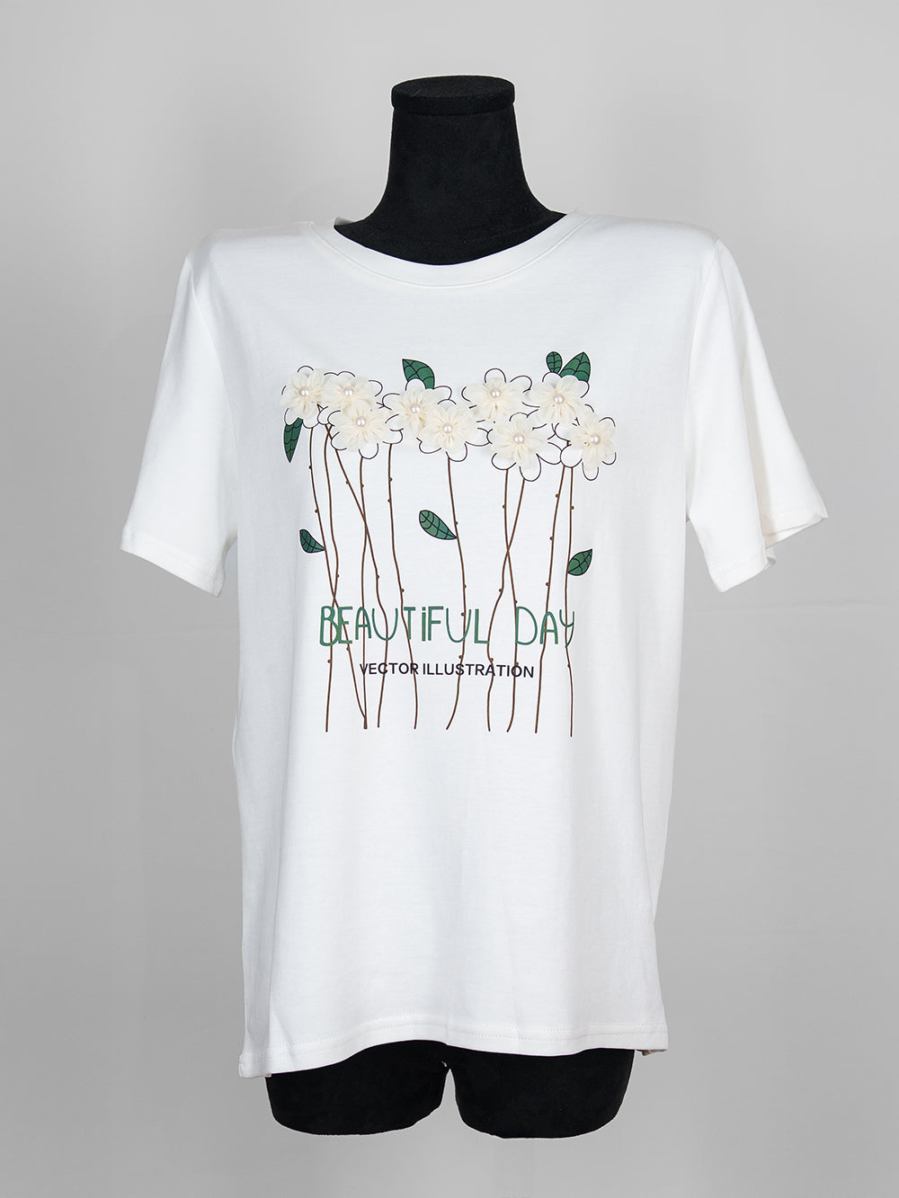 Beautiful Day Flower Embellished Tee