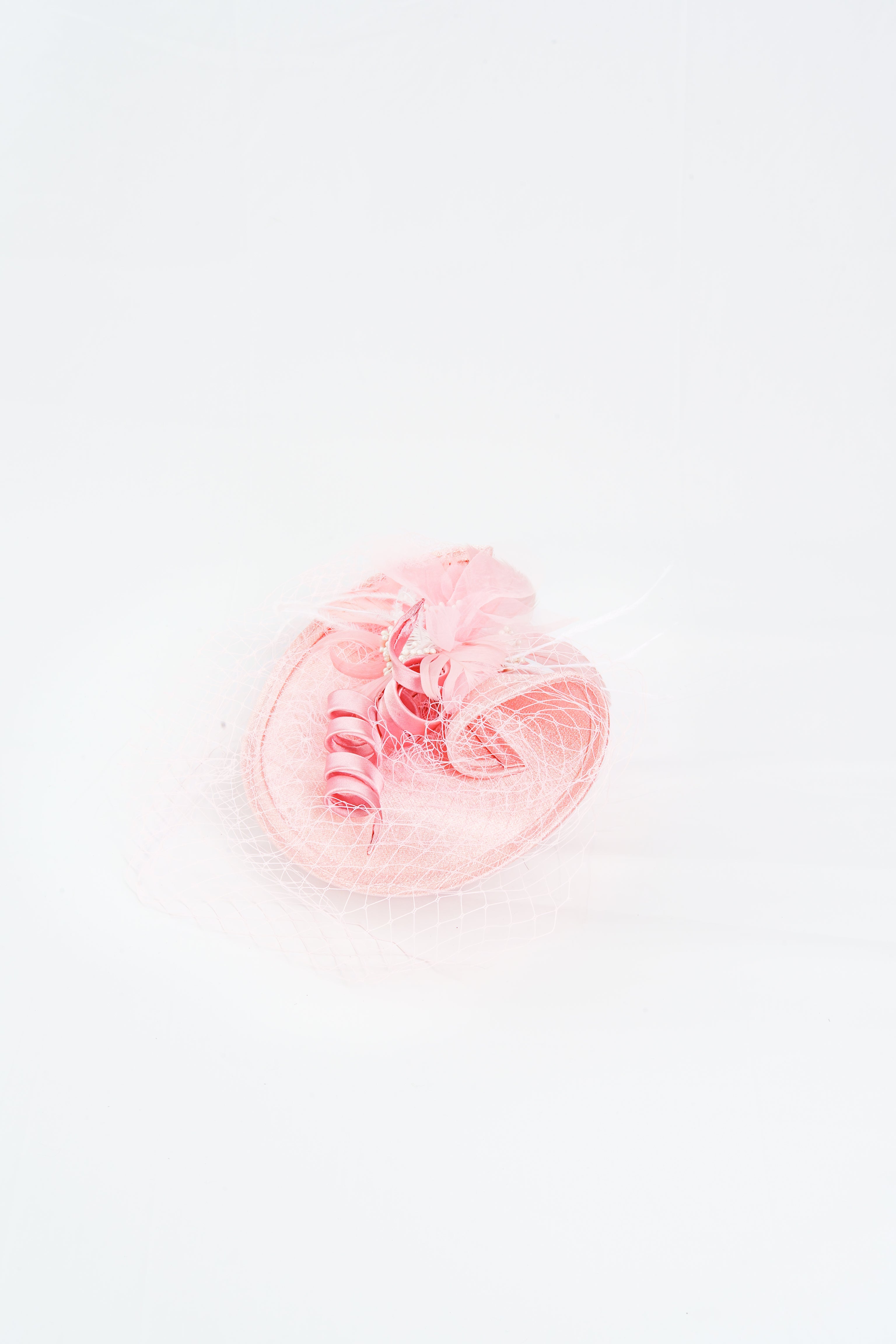 Floral Fascinator with Feather and Veil
