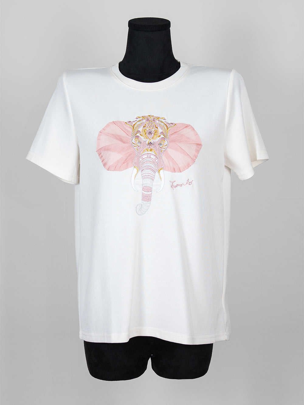 Embroidered Elephant Appliqué Tee