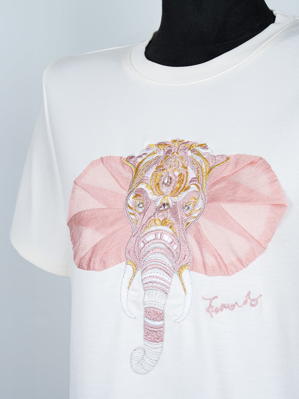 Embroidered Elephant Appliqué Tee