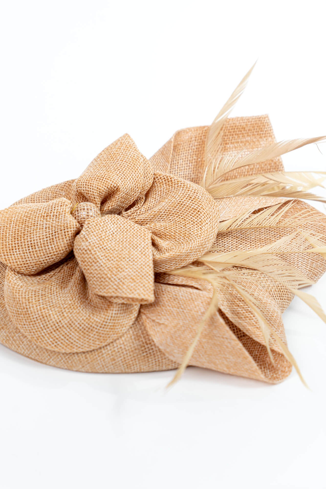 Large Bow Knot Linen Fascinator Hat