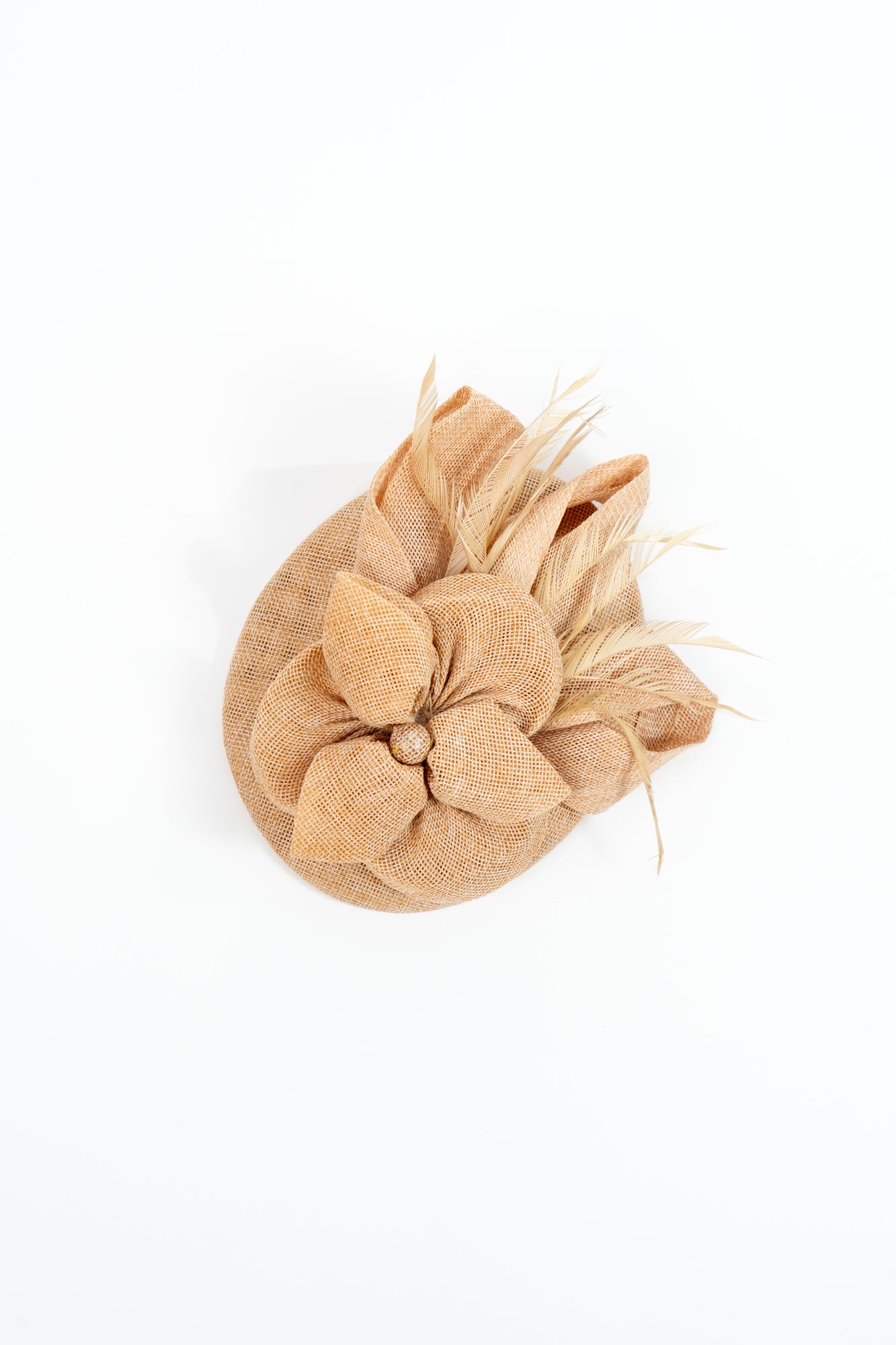 Large Bow Knot Linen Fascinator Hat