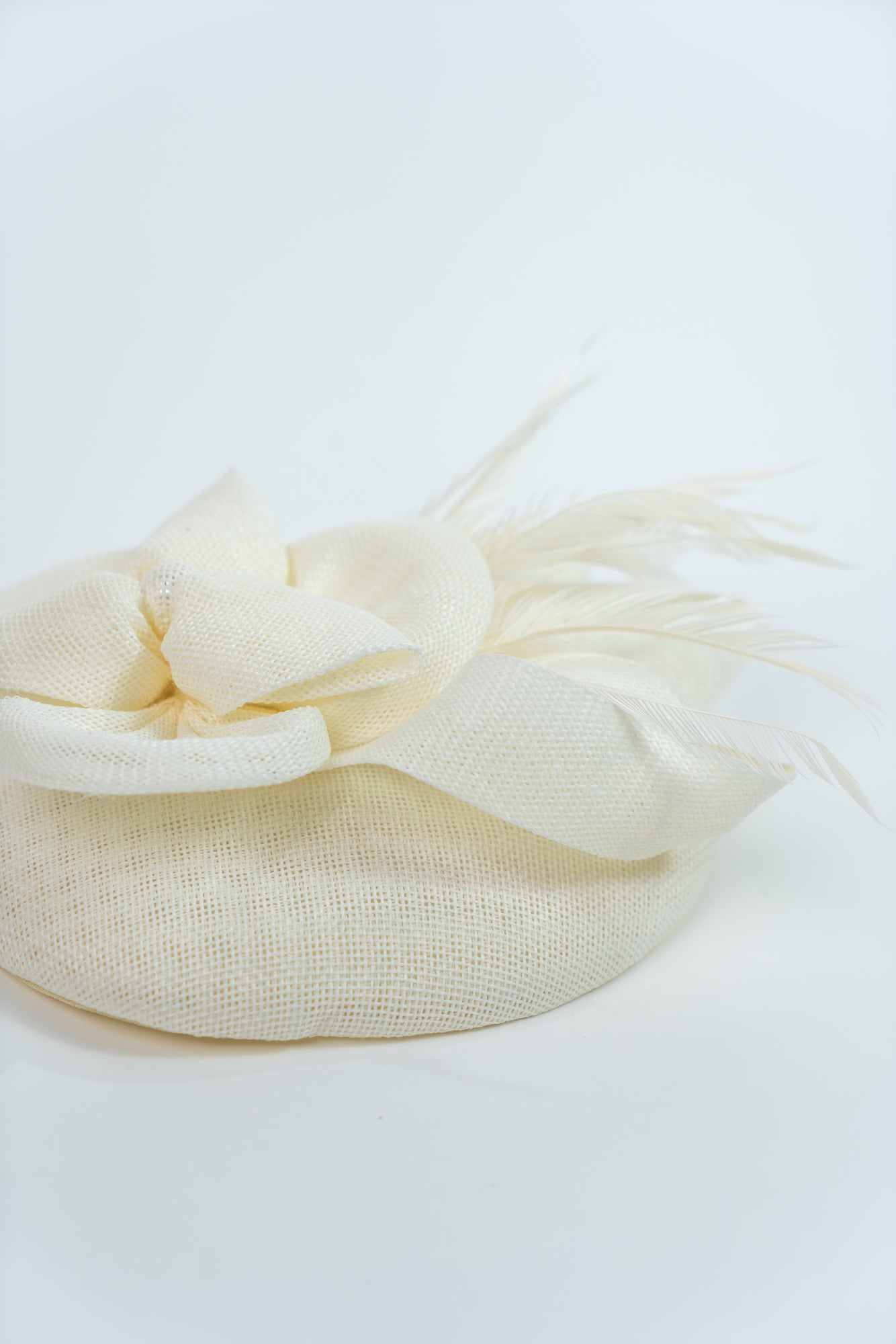 Large Bow Knot Linen Fascinator Hat