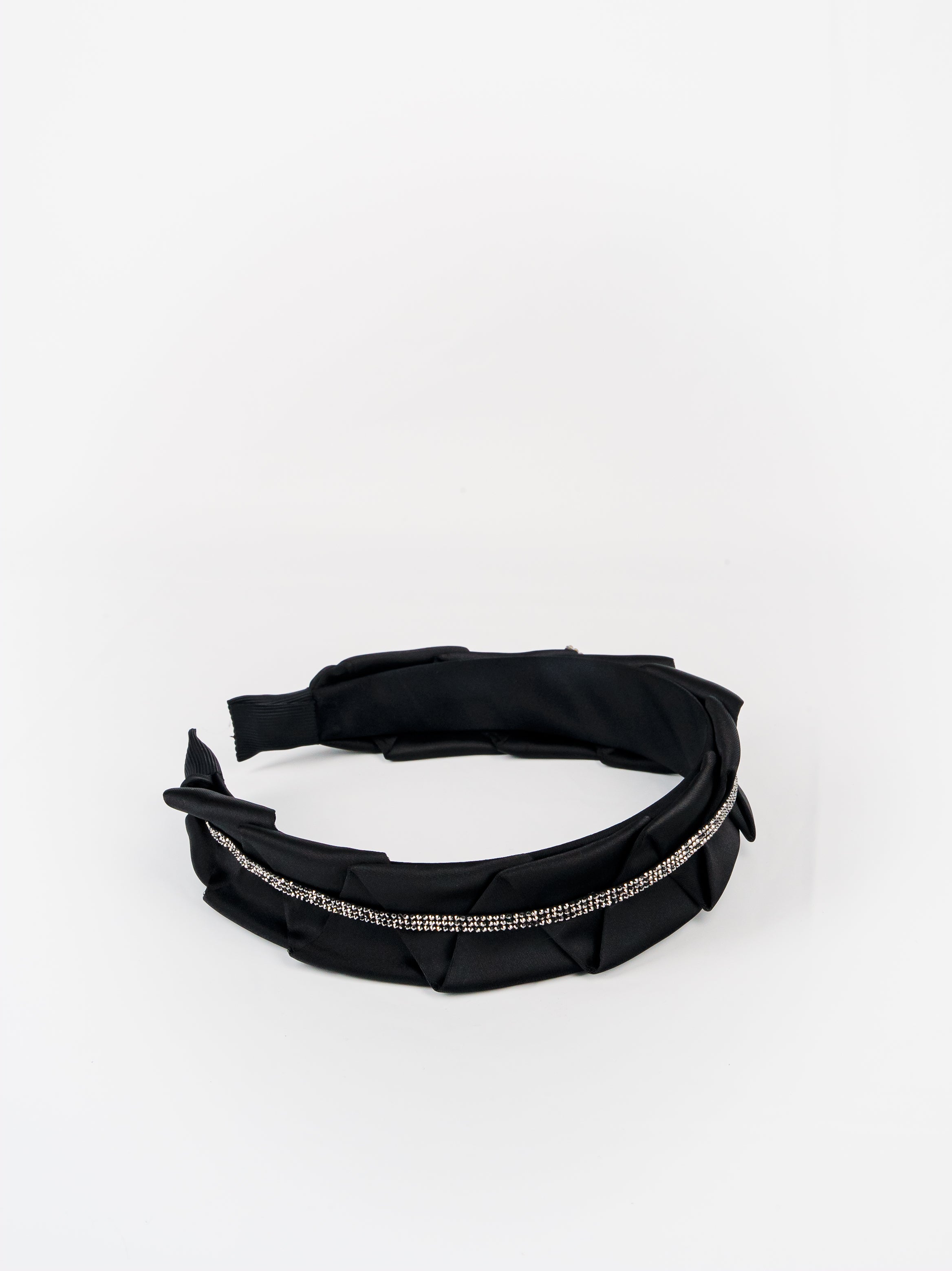 Satin Twist Crystal Bow Headband