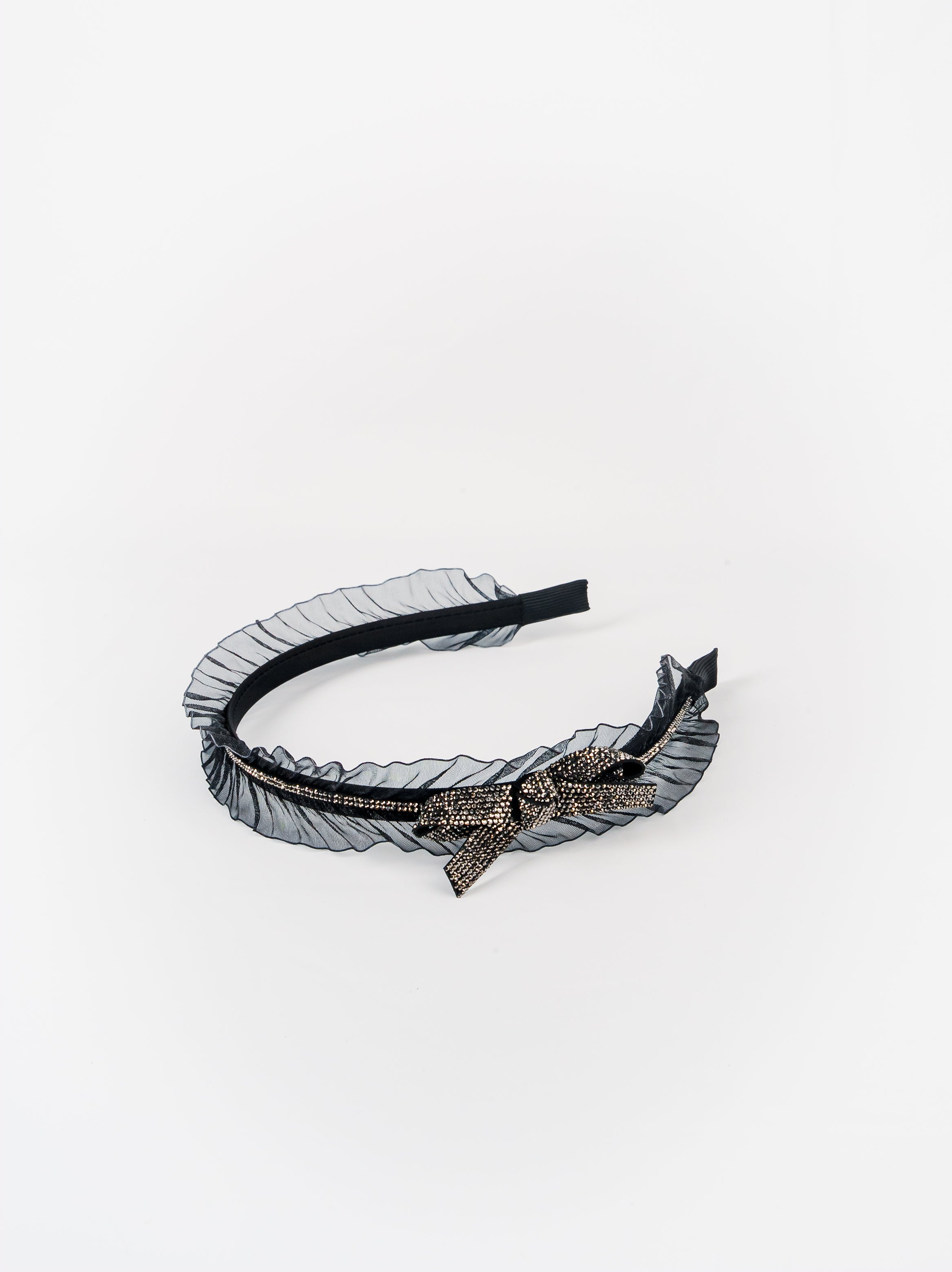Ruffled Mesh Bow Headband
