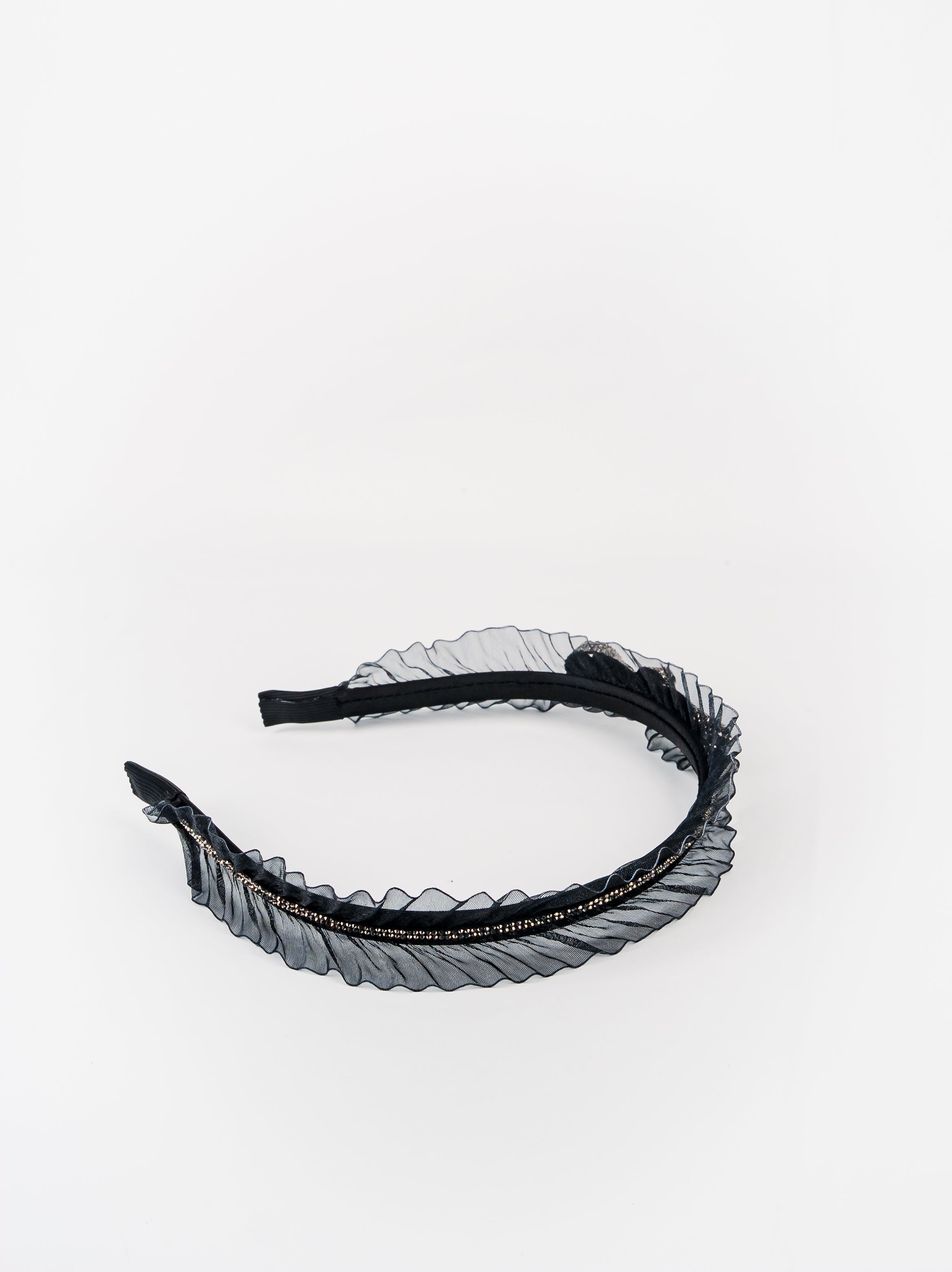 Ruffled Mesh Bow Headband