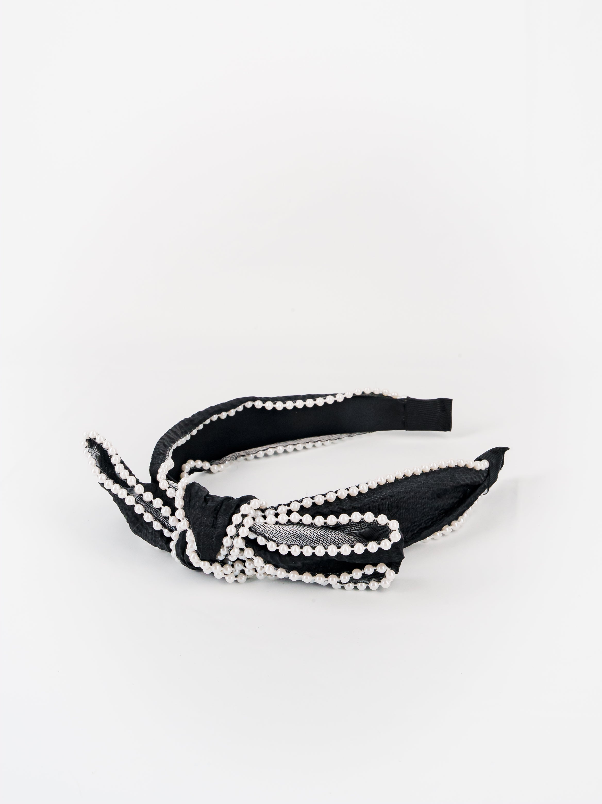 Pearl Trim Bow Headband