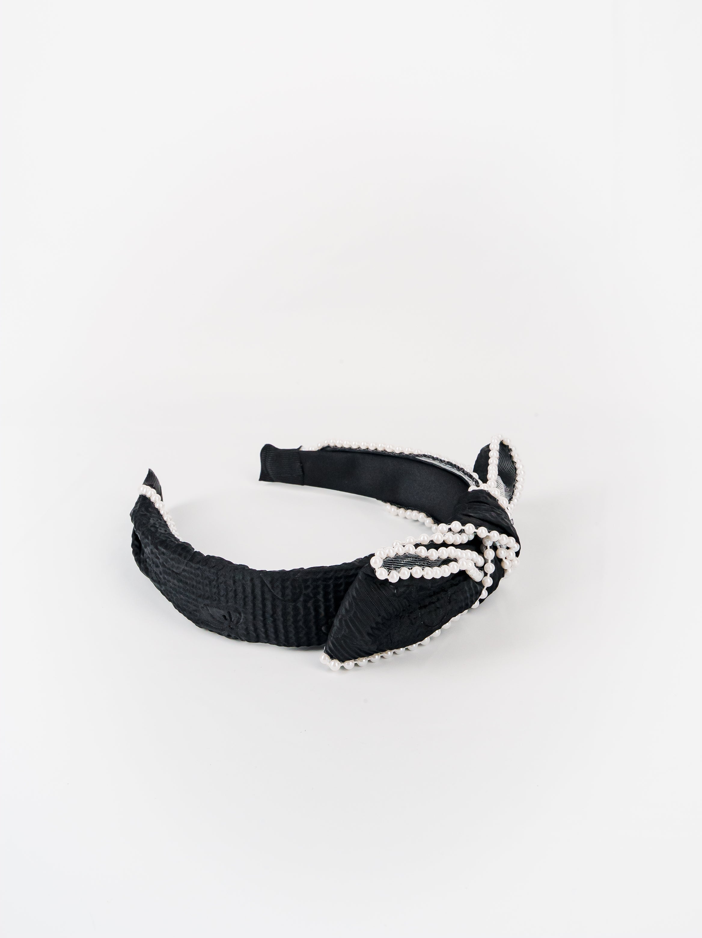 Pearl Trim Bow Headband
