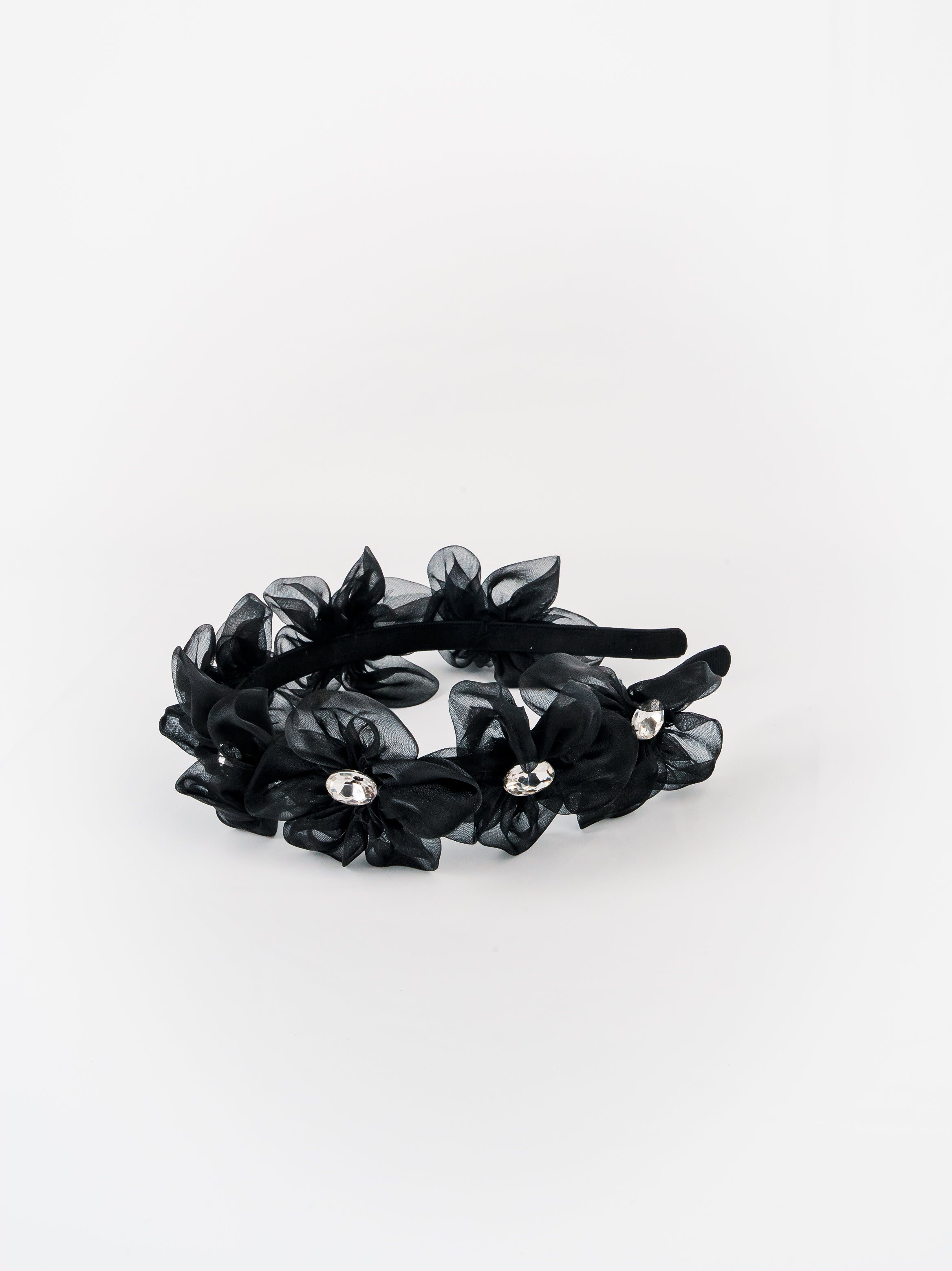 Organza Flower Headband with Crystal