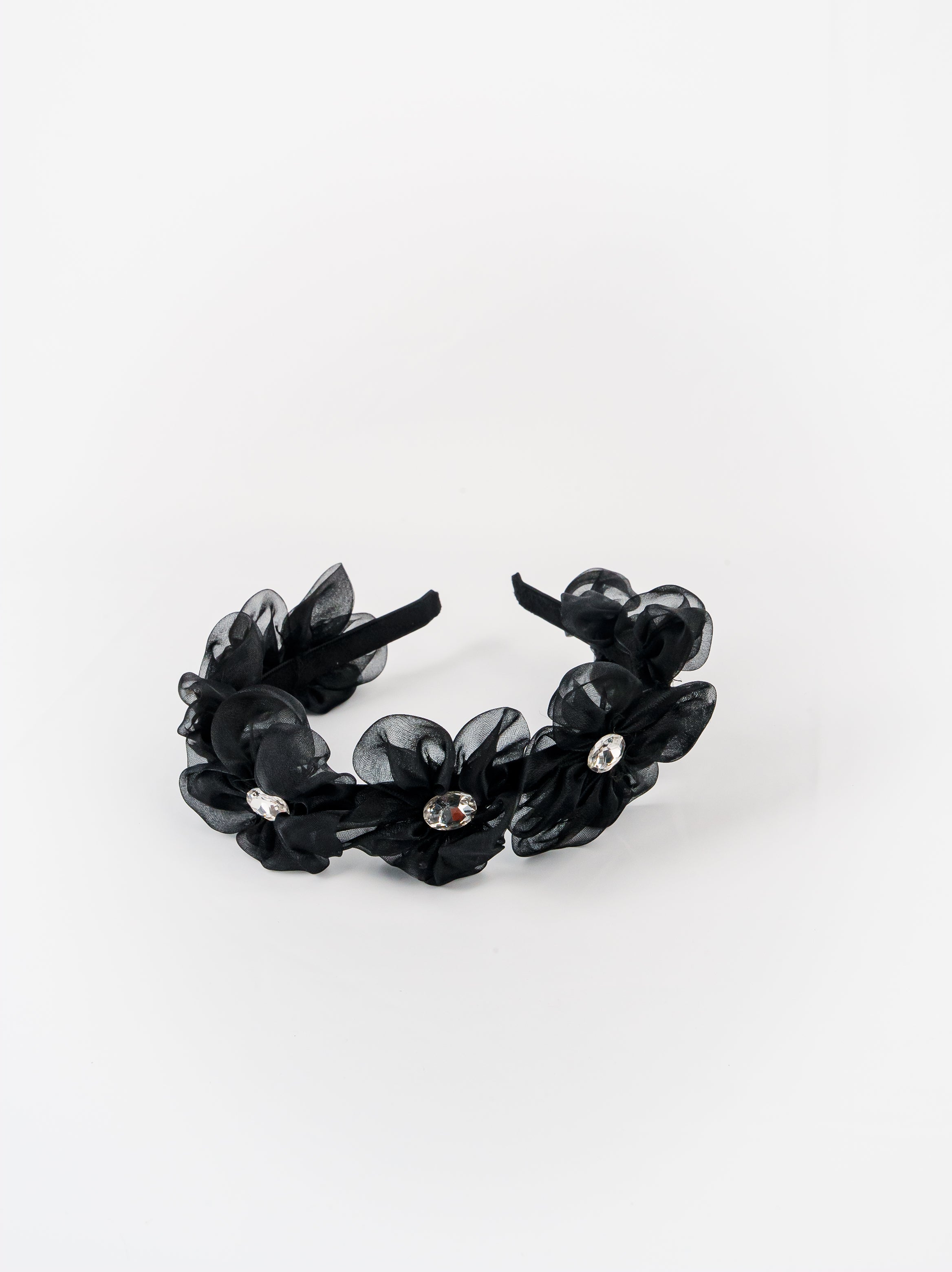 Organza Flower Headband with Crystal