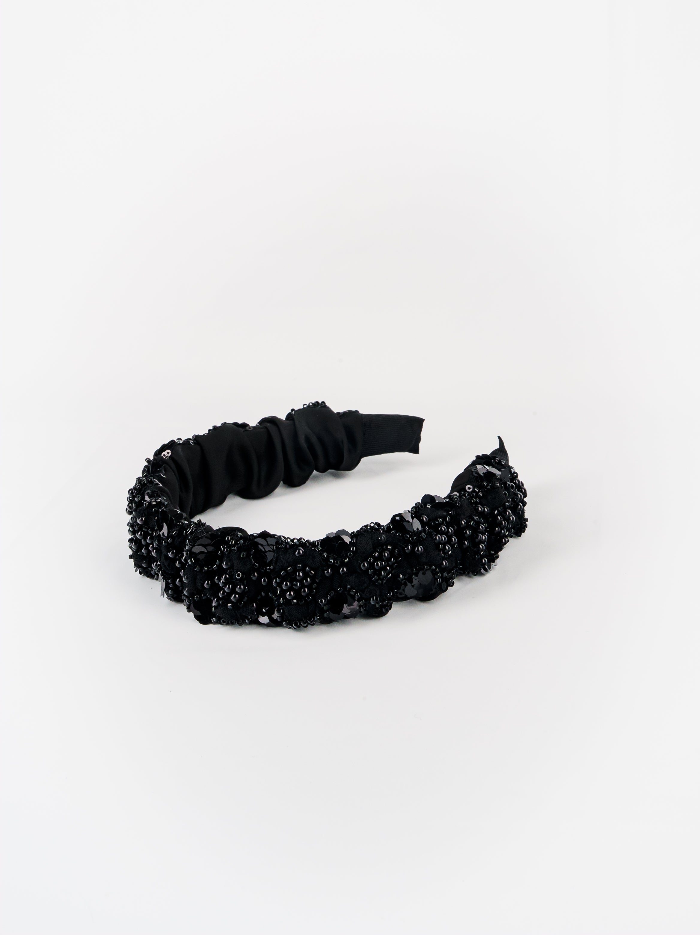 Midnight Bloom Beaded Headband