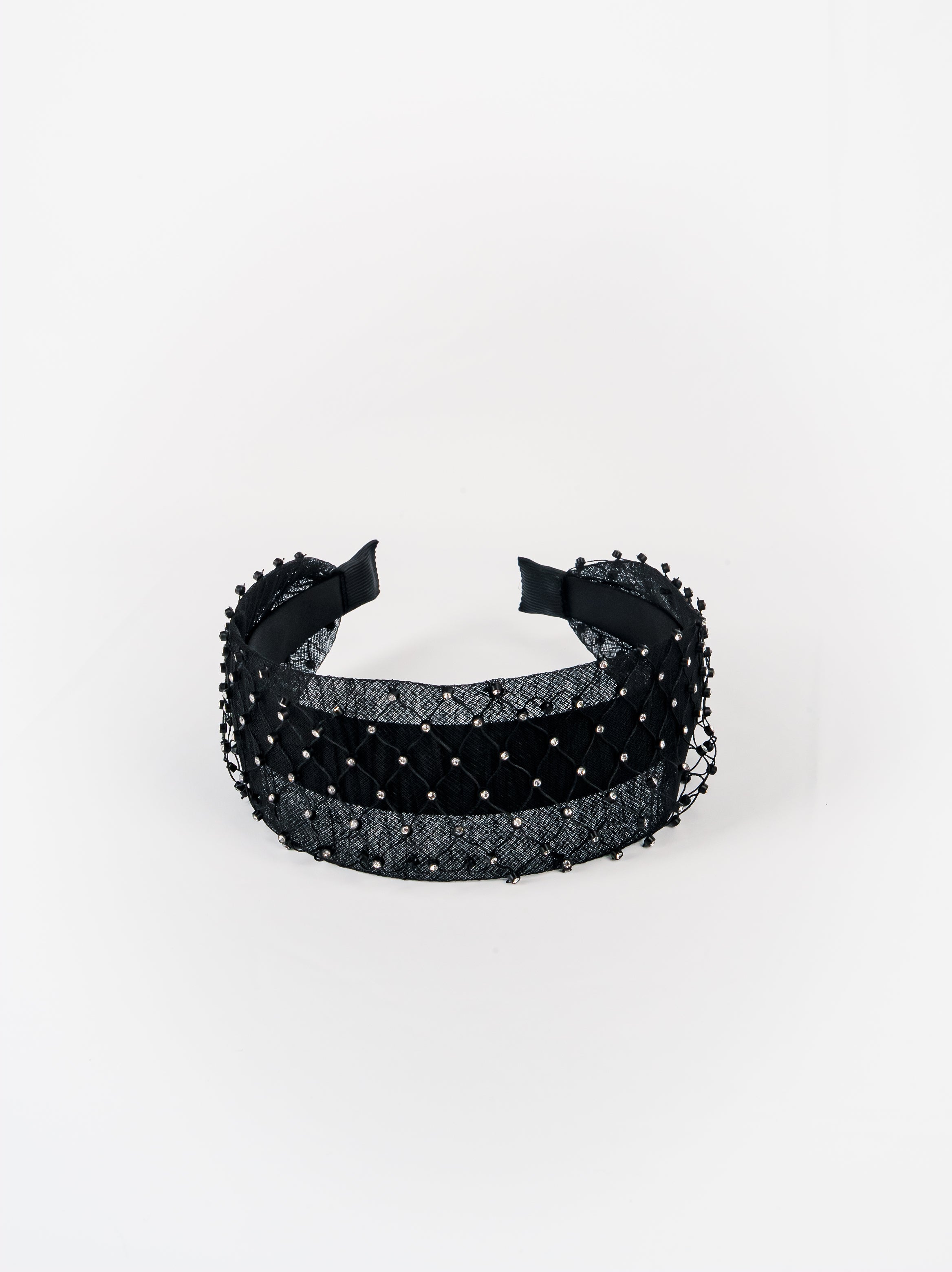 Sheer Mesh Rhinestone Headband