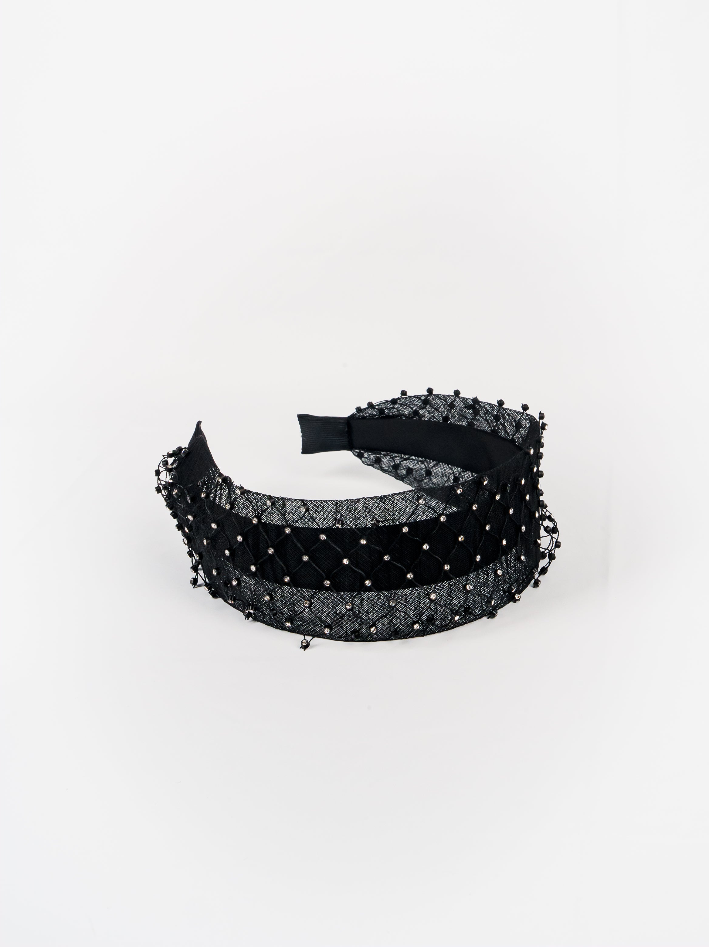 Sheer Mesh Rhinestone Headband