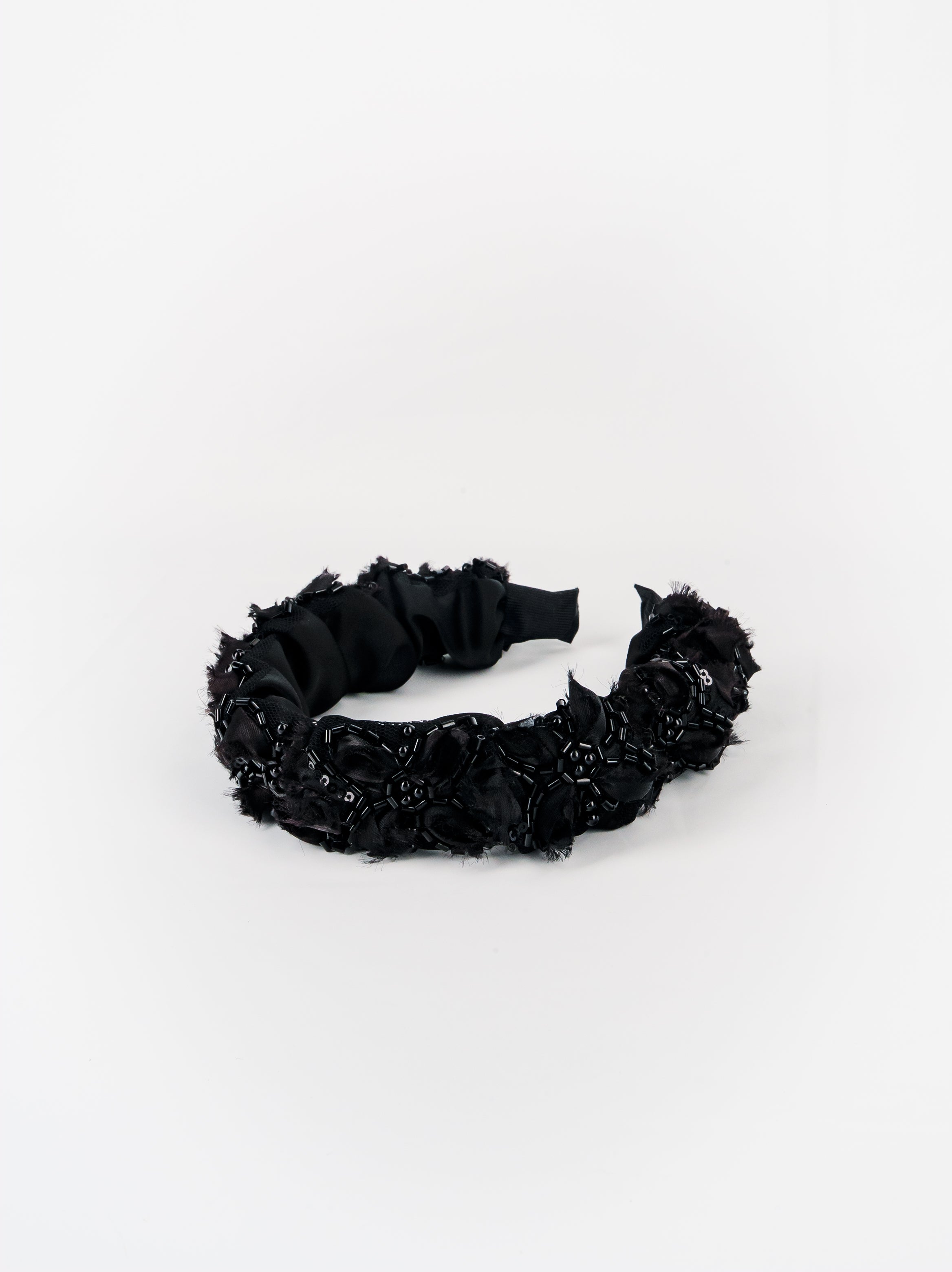 Noir Fringe Beadwork Headband