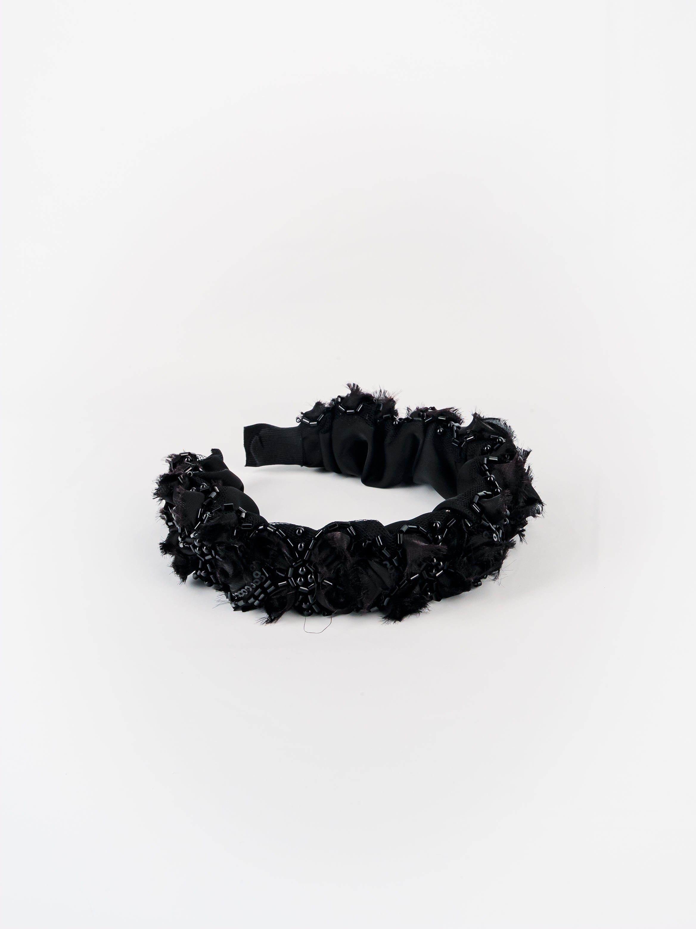 Noir Fringe Beadwork Headband