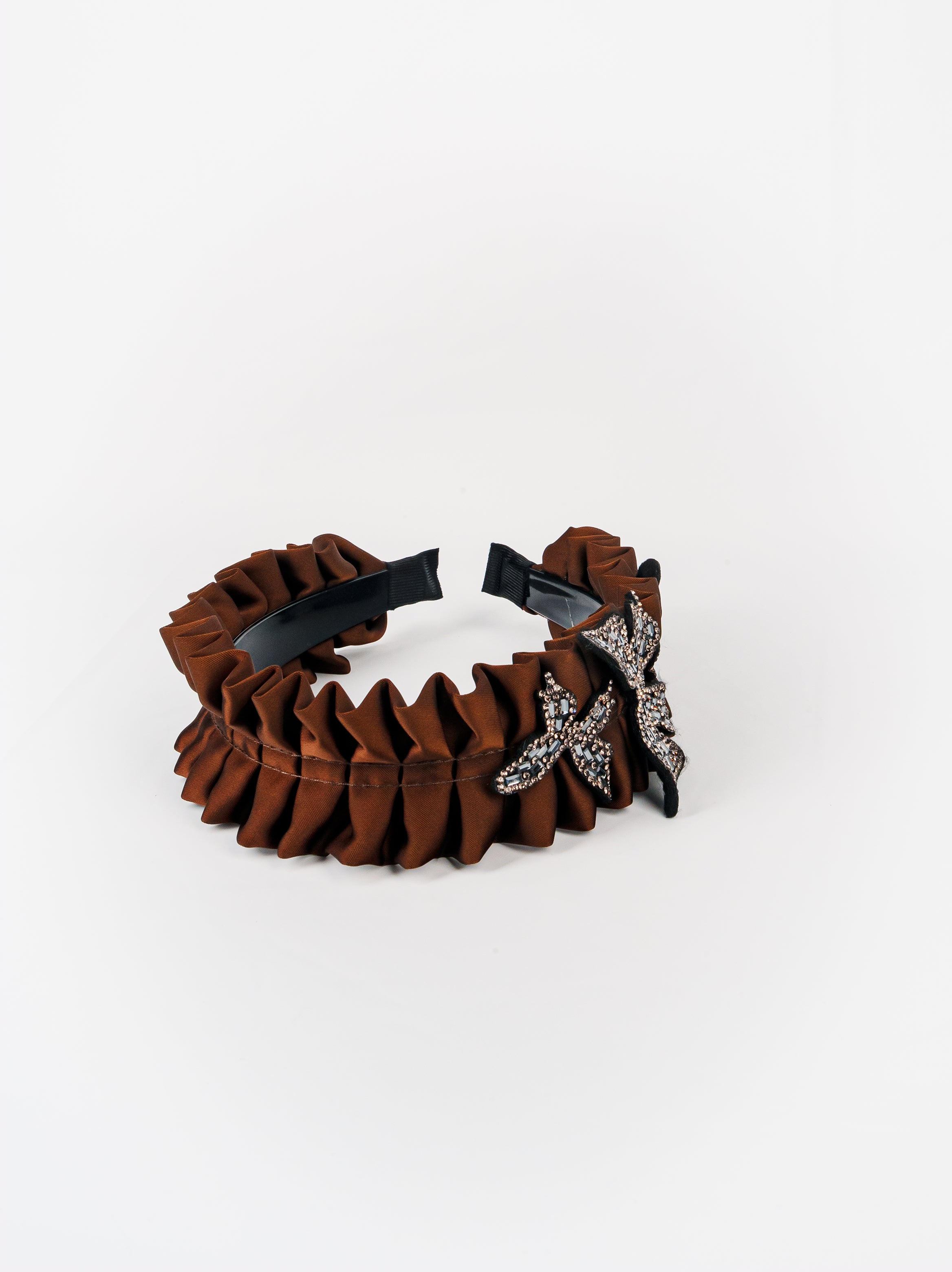Beaded Butterfly Ruffle Headband