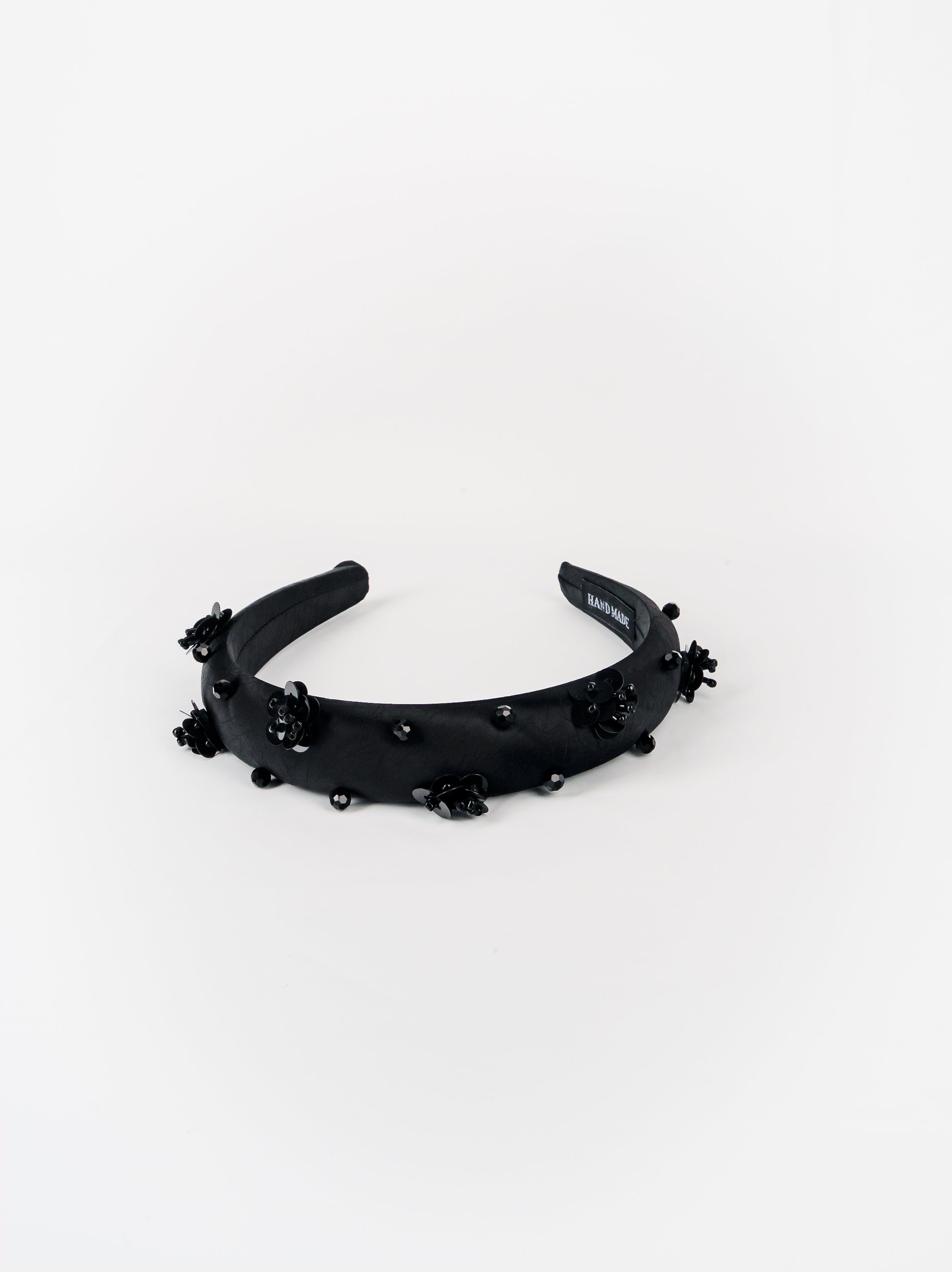 Sequin Bloom Black Headband