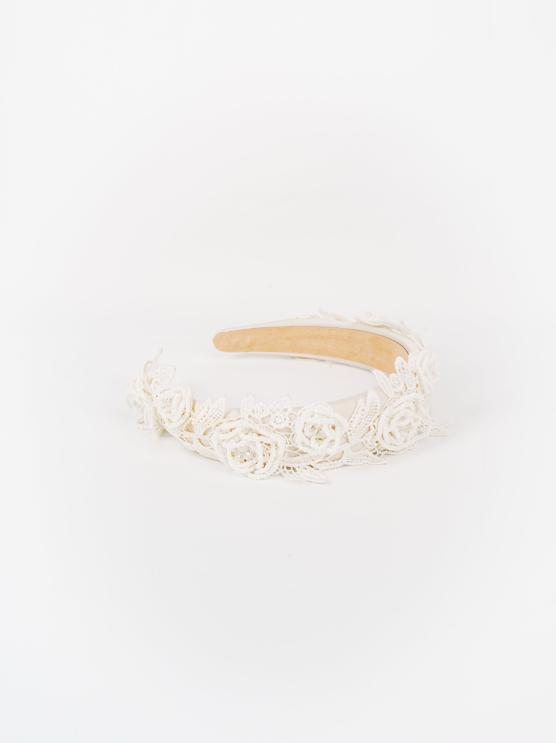Ivory Rose Beaded Lace Headband