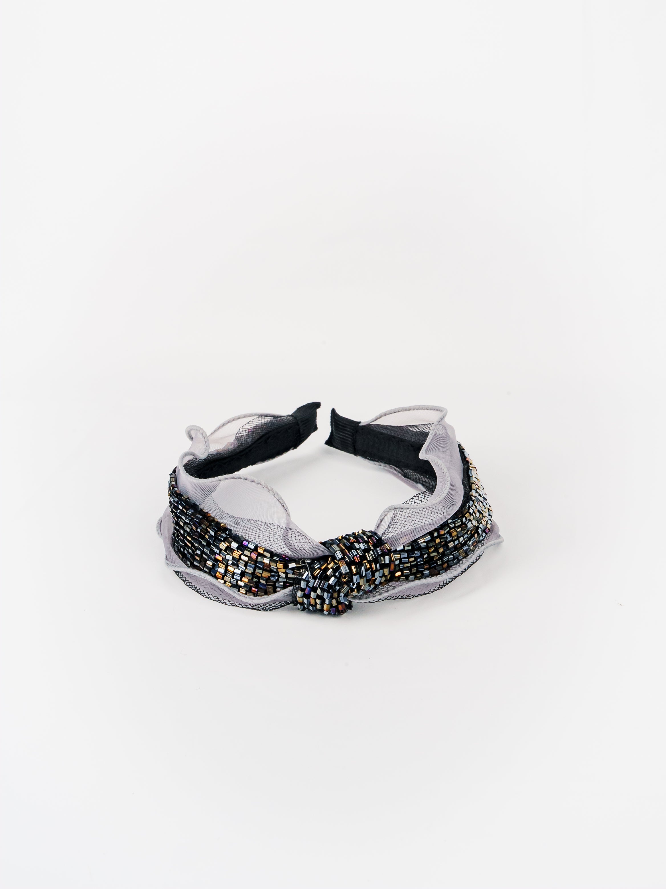 Elegant Beaded Twist Headband