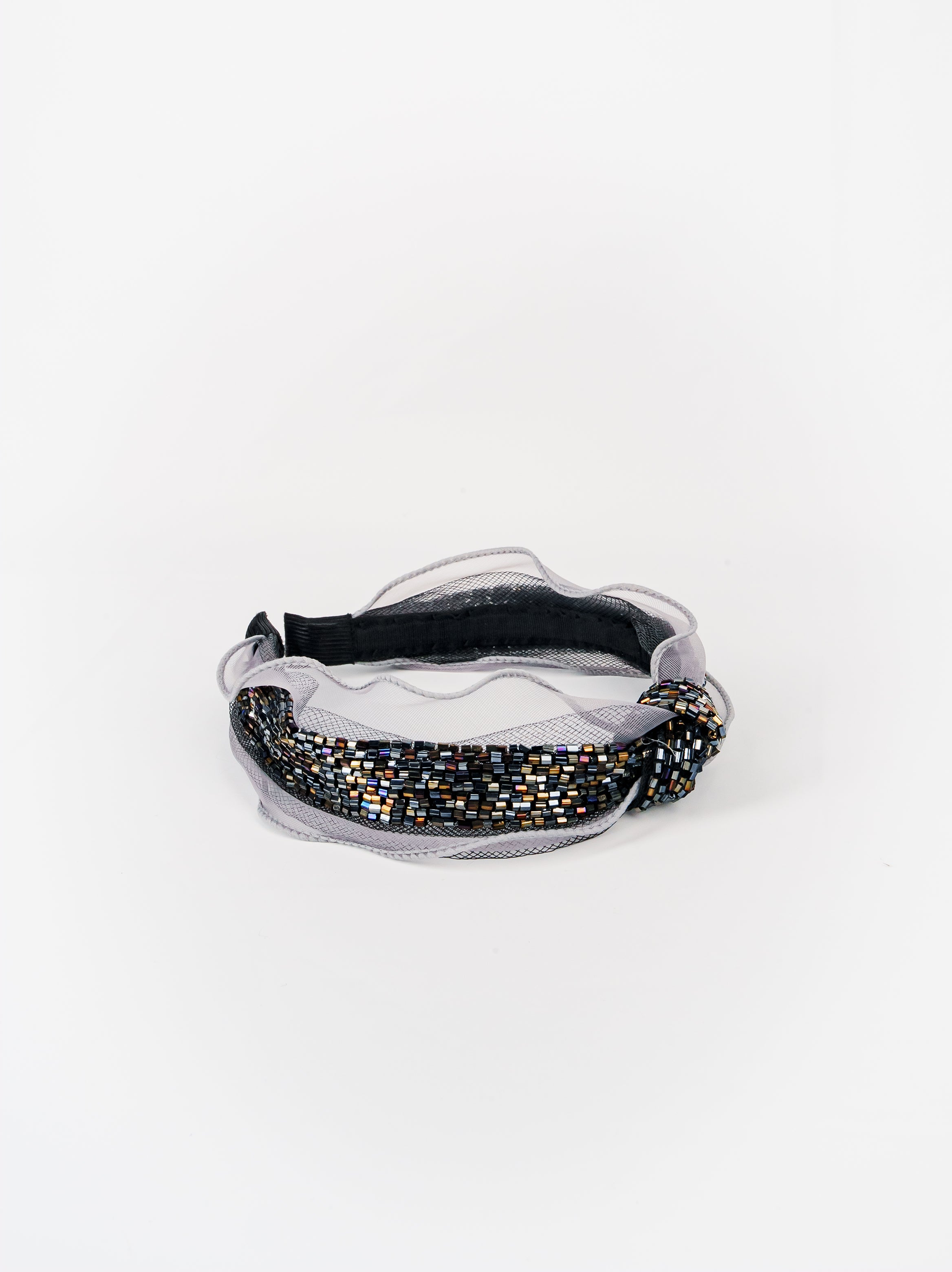Elegant Beaded Twist Headband