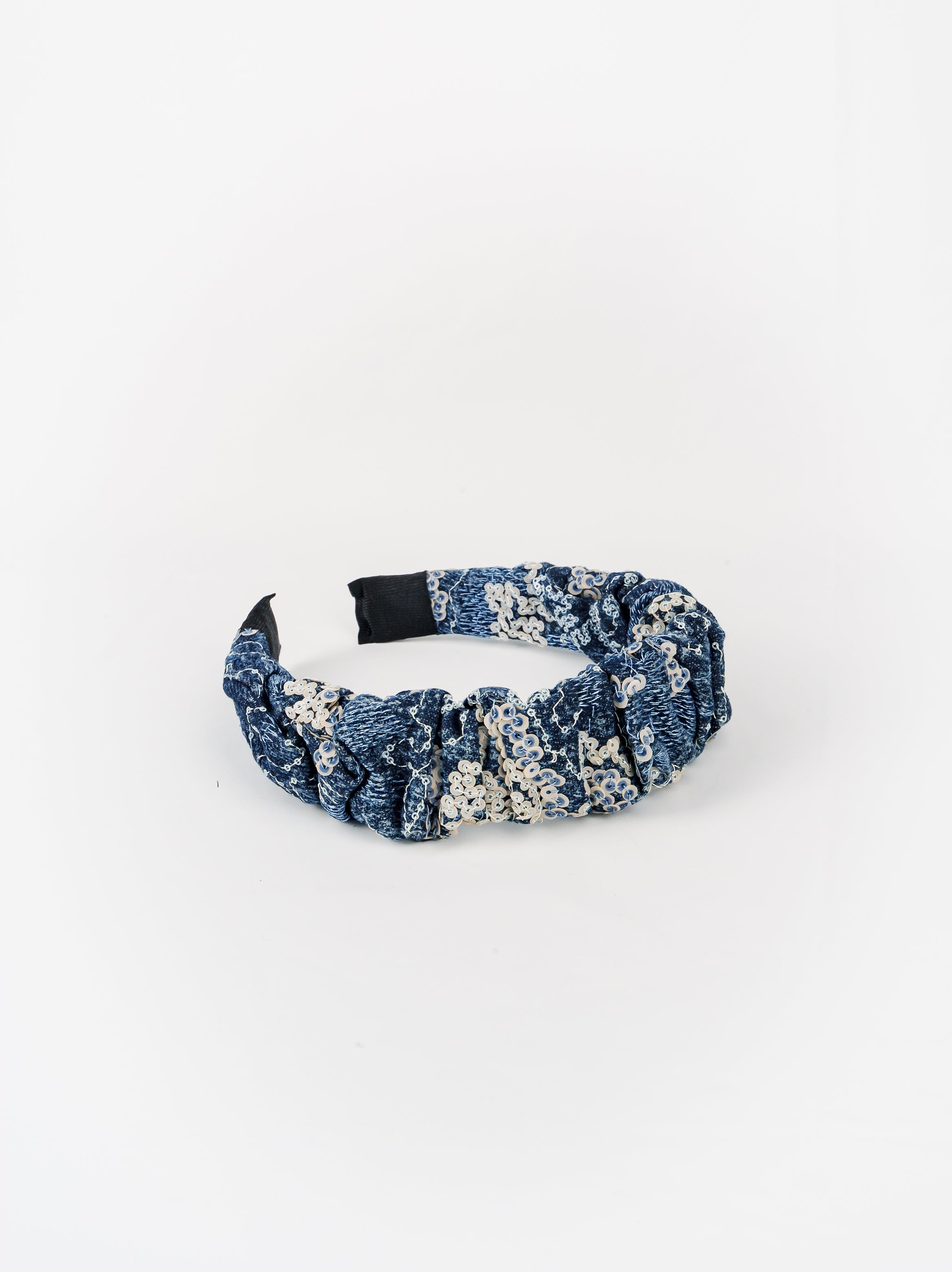 Midnight Sequin Ruched Headband