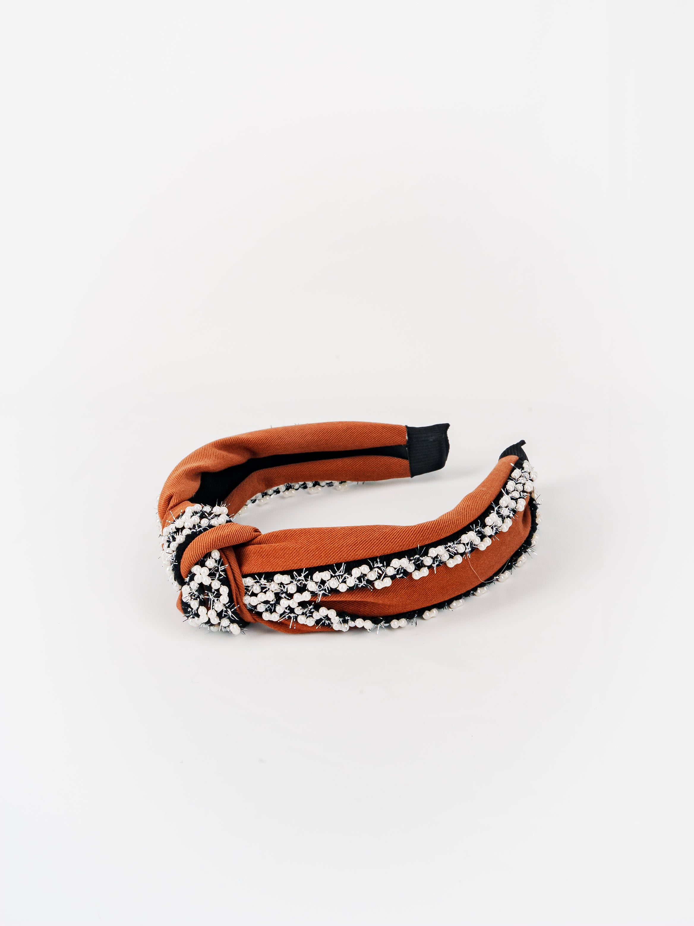 Mocha Pearl Cluster Twist Headband