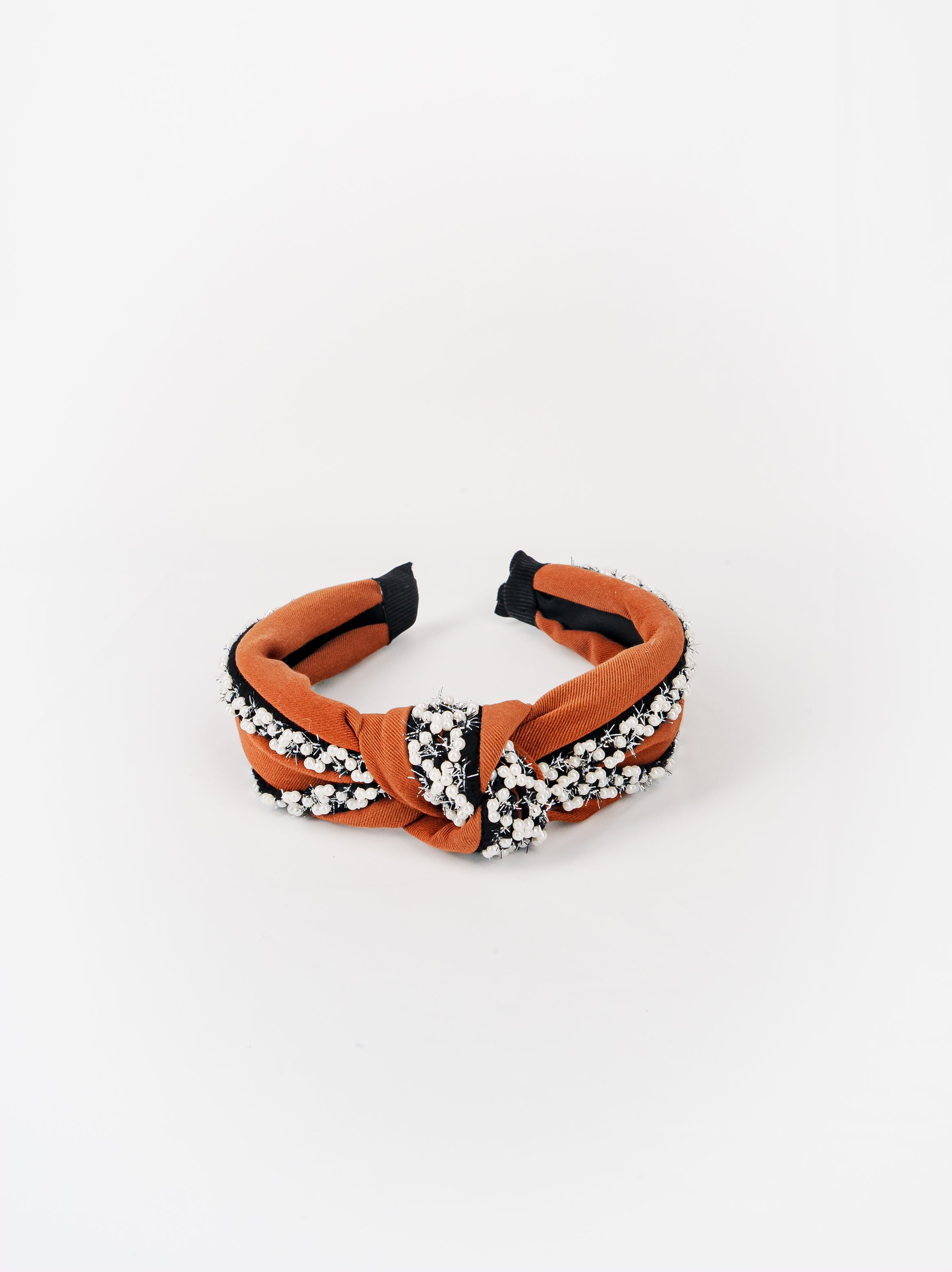 Mocha Pearl Cluster Twist Headband