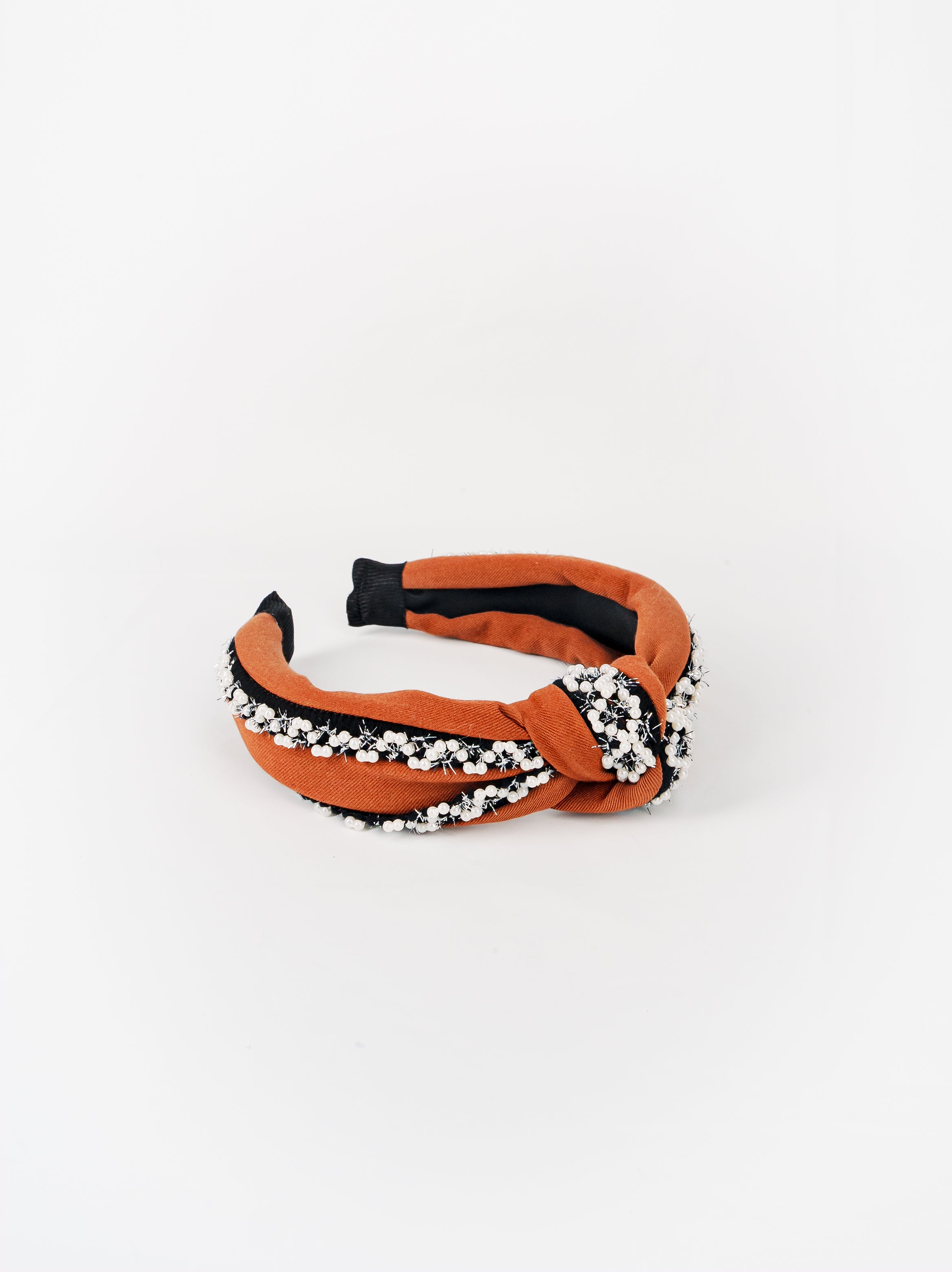 Mocha Pearl Cluster Twist Headband