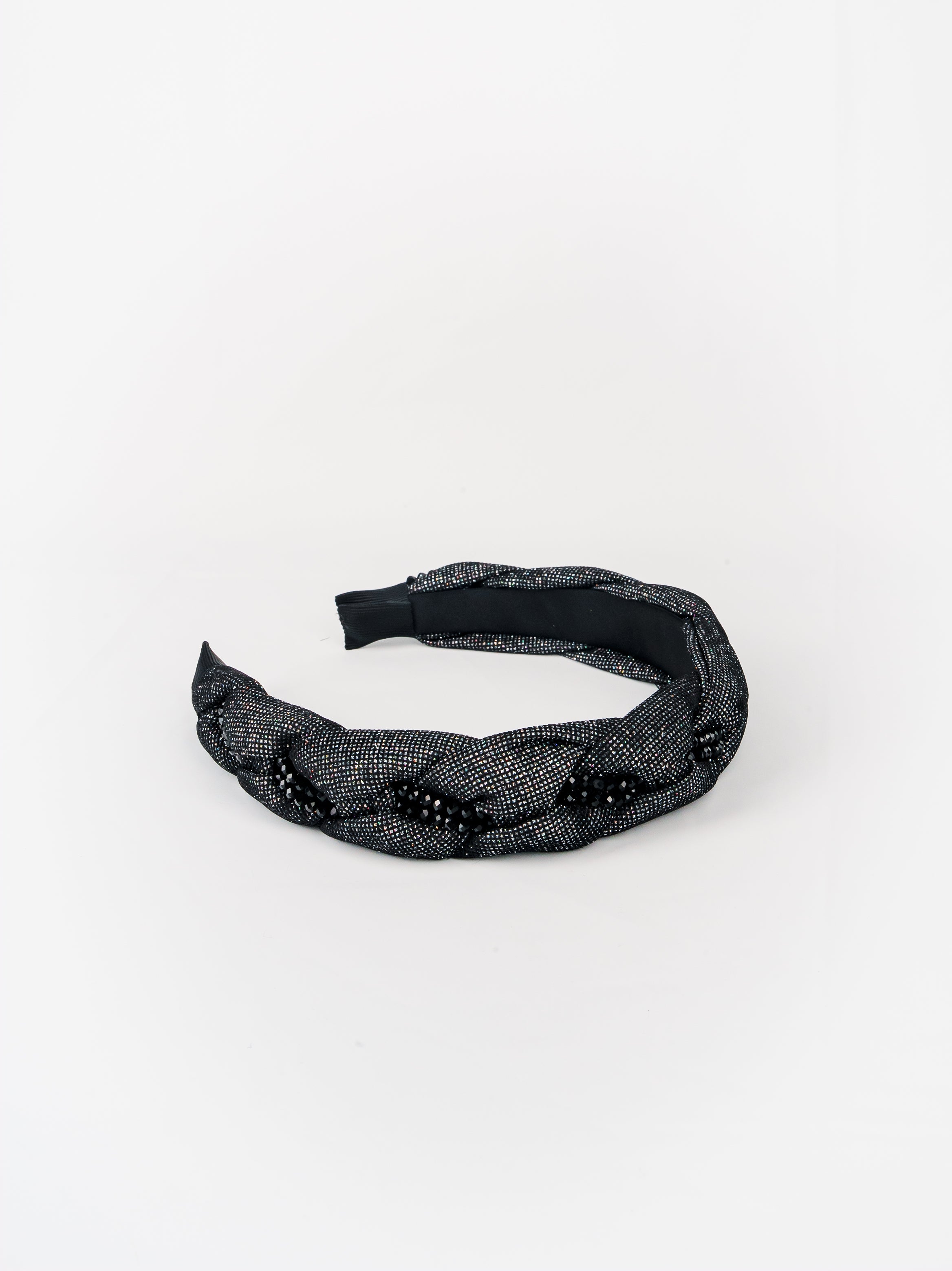 Black Crystal Twist Headband