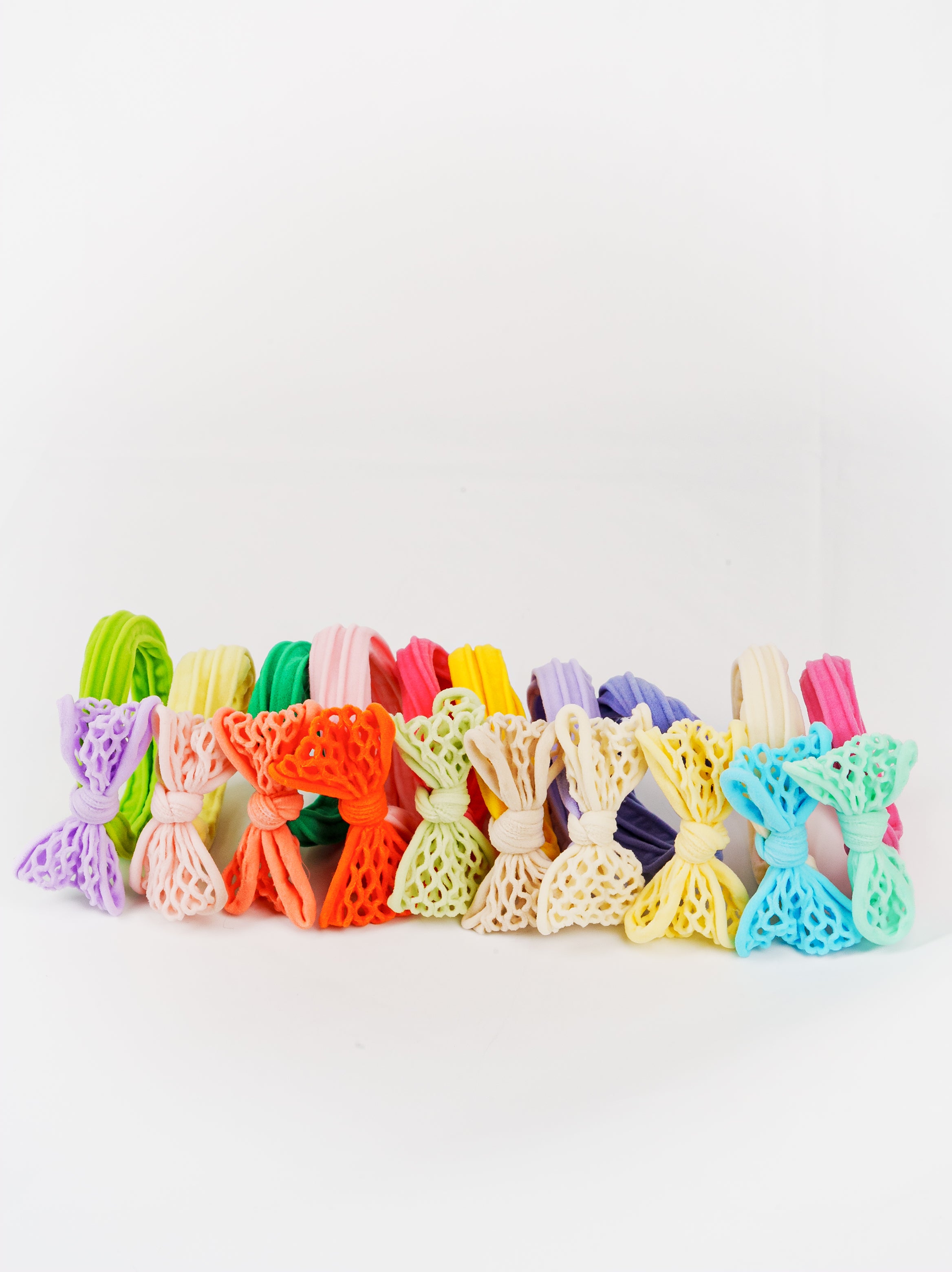 Rainbow Bow Hair Tie Set