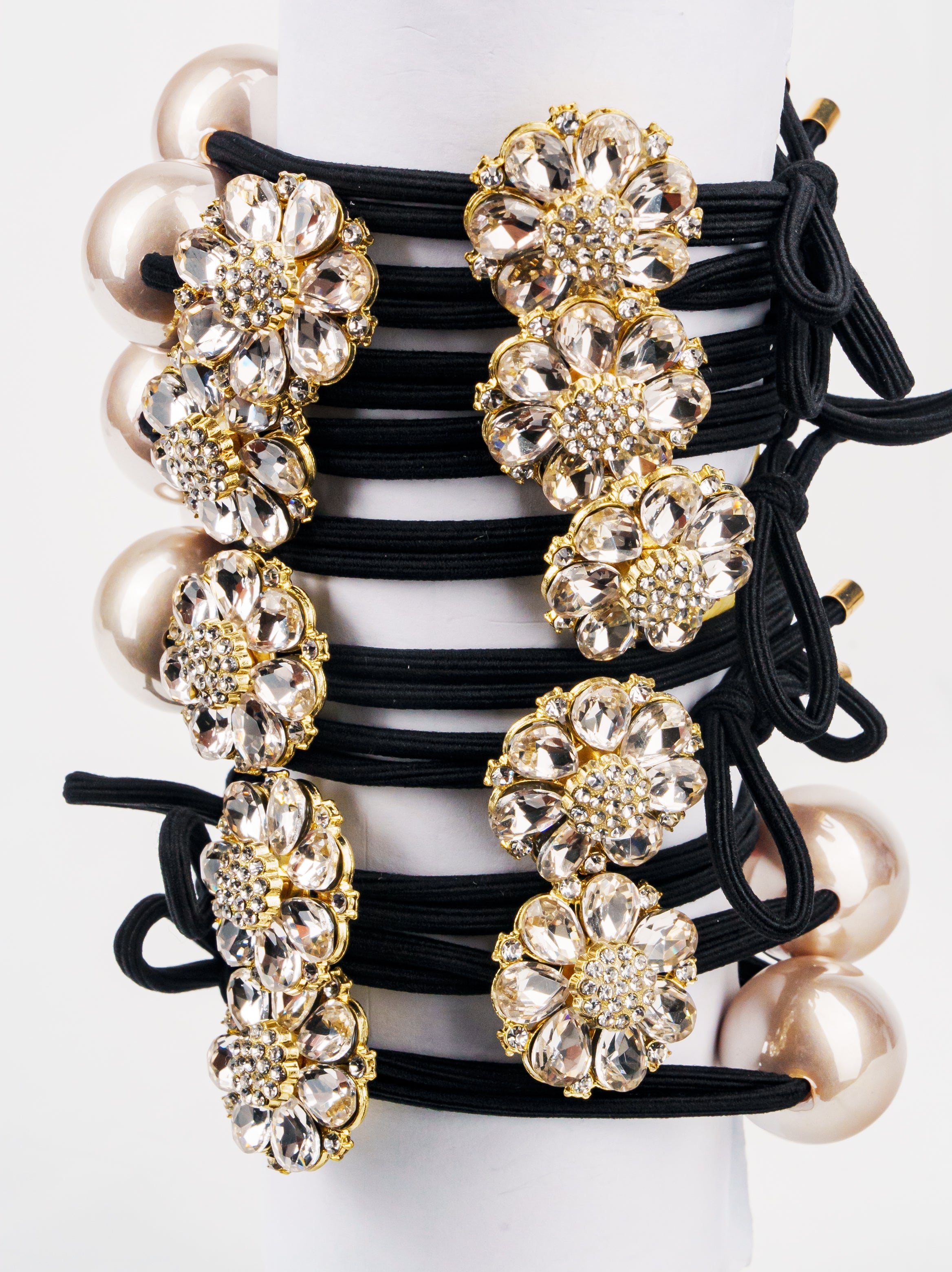 Crystal Bloom Elastic Hair Tie Set