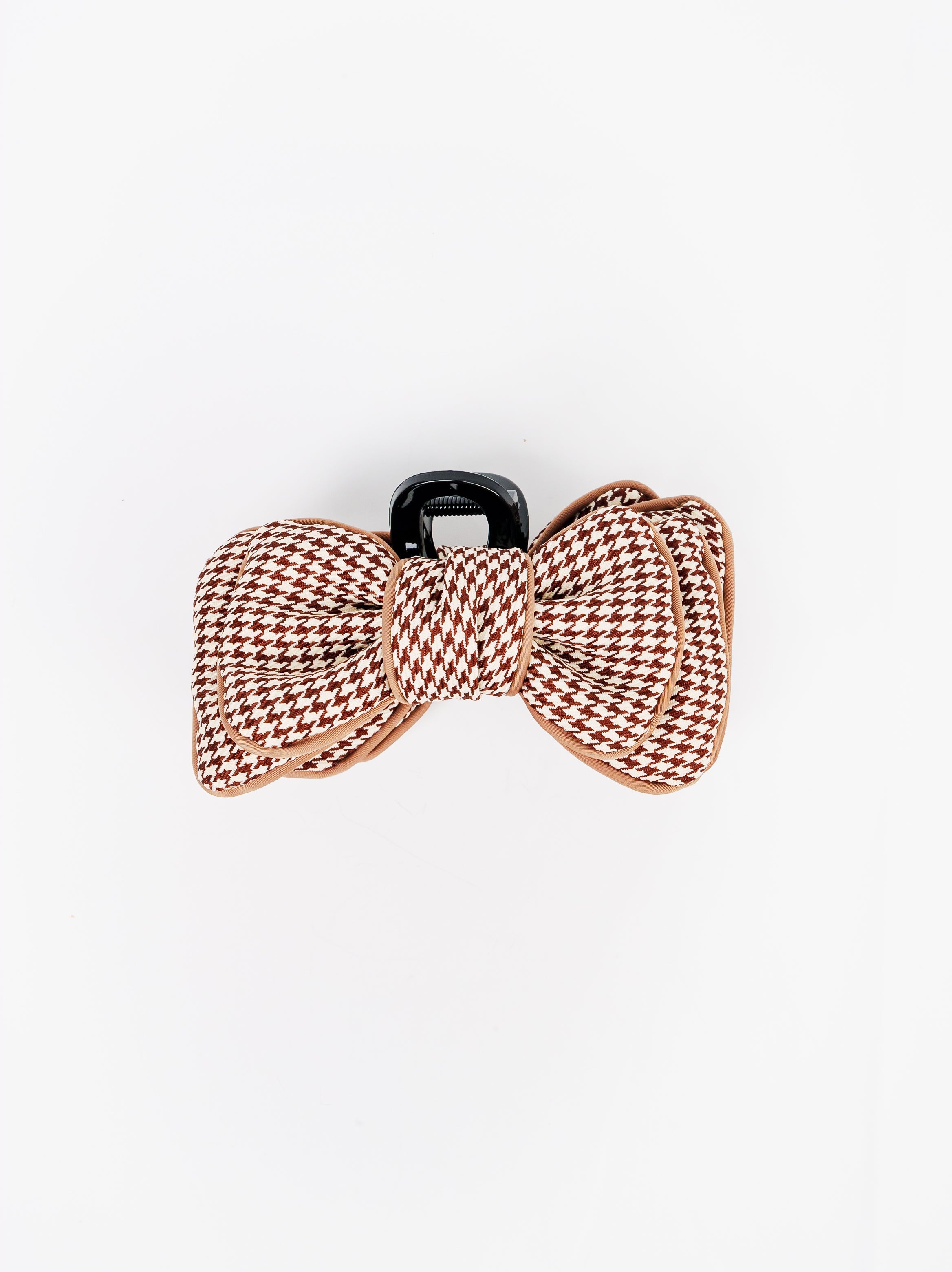 Houndstooth Bow Claw Clip