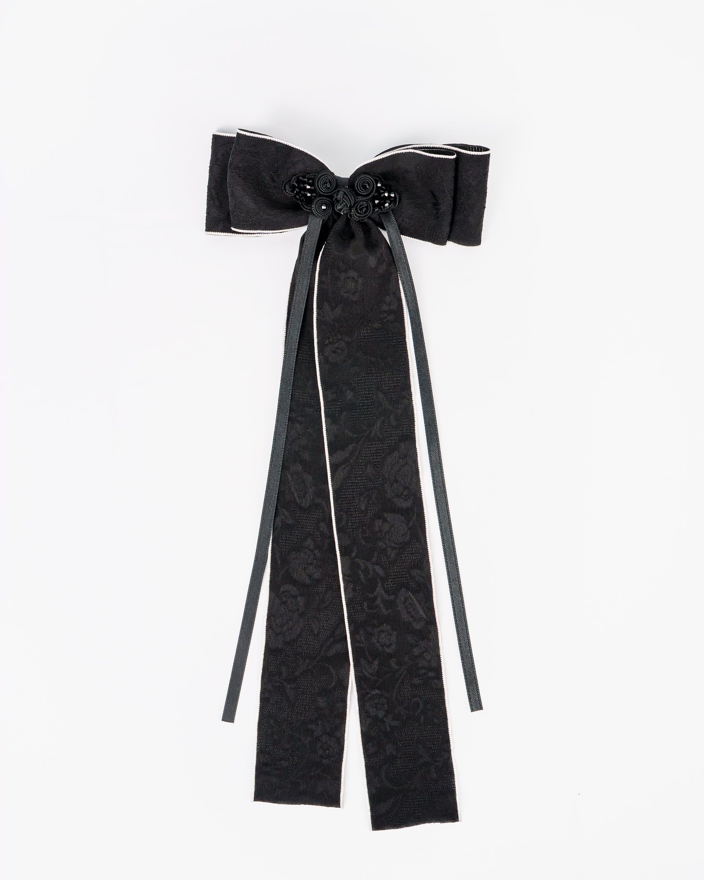 Trimmed Ribbon Tail Bow Clip