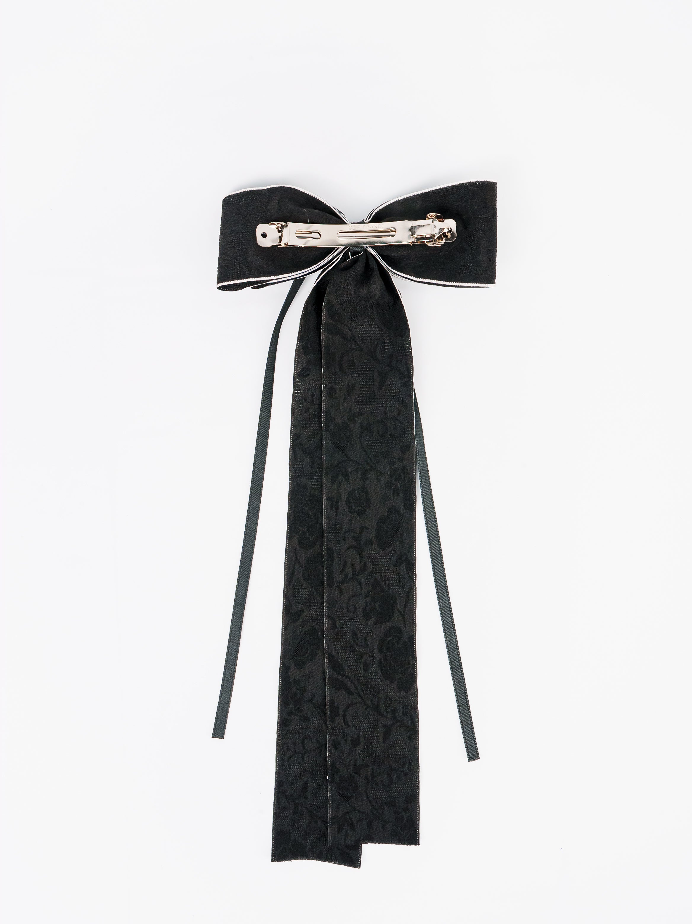 Trimmed Ribbon Tail Bow Clip