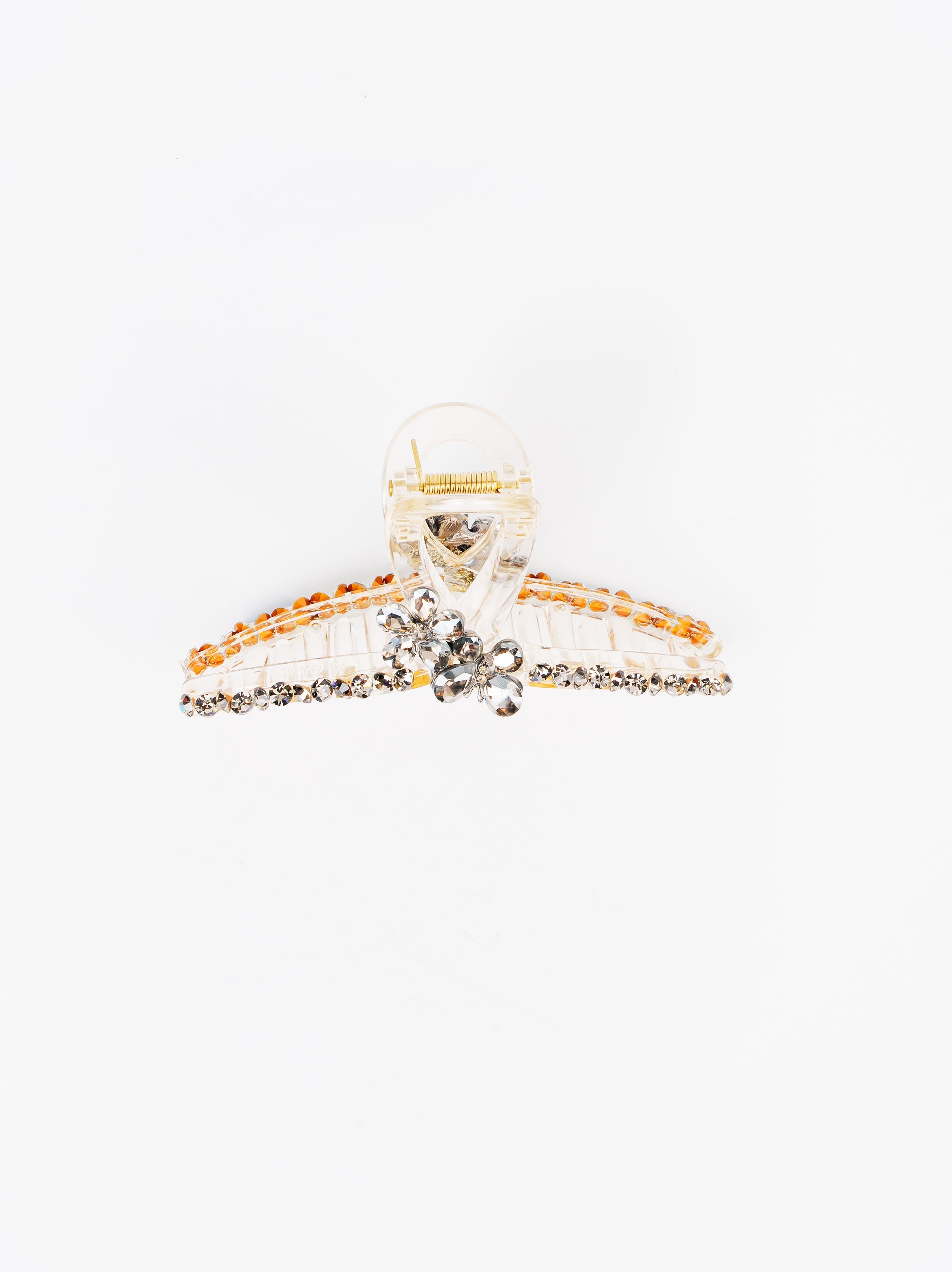 Clear Floral Jewel Hair Claw