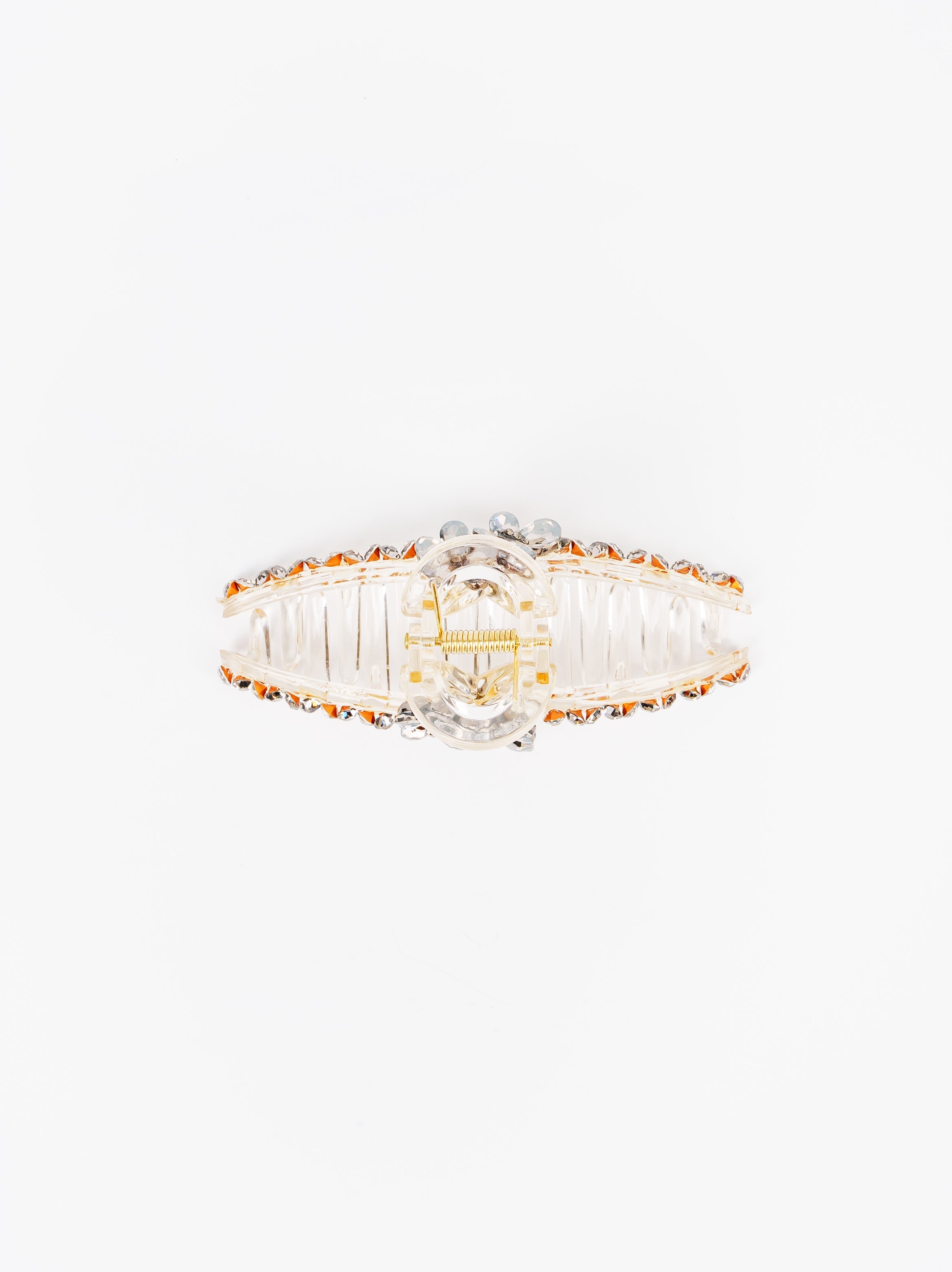 Clear Floral Jewel Hair Claw