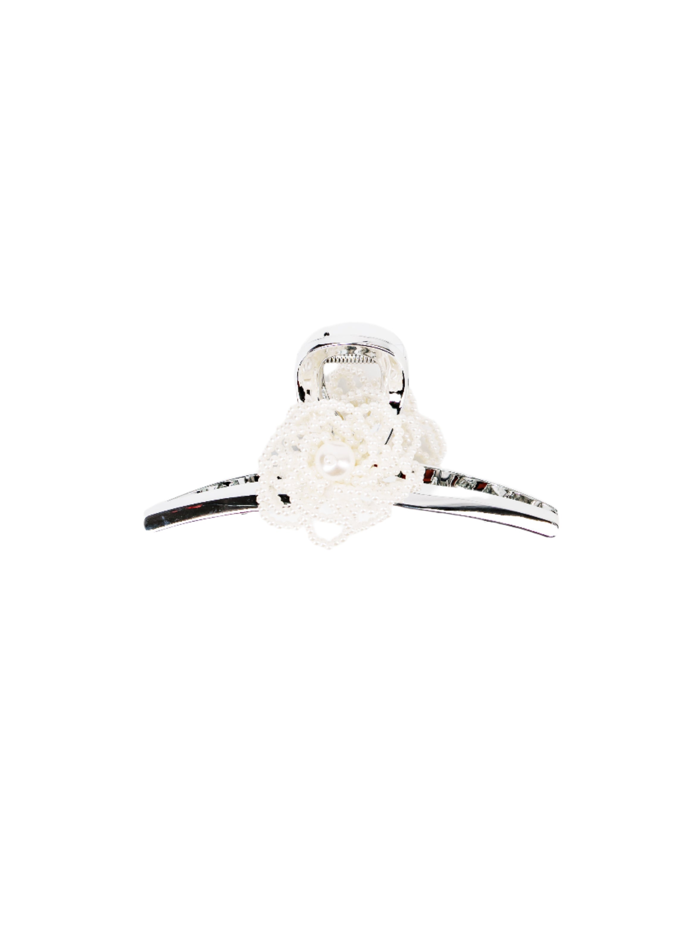 Pearl Flower Charm Metal Claw Clip