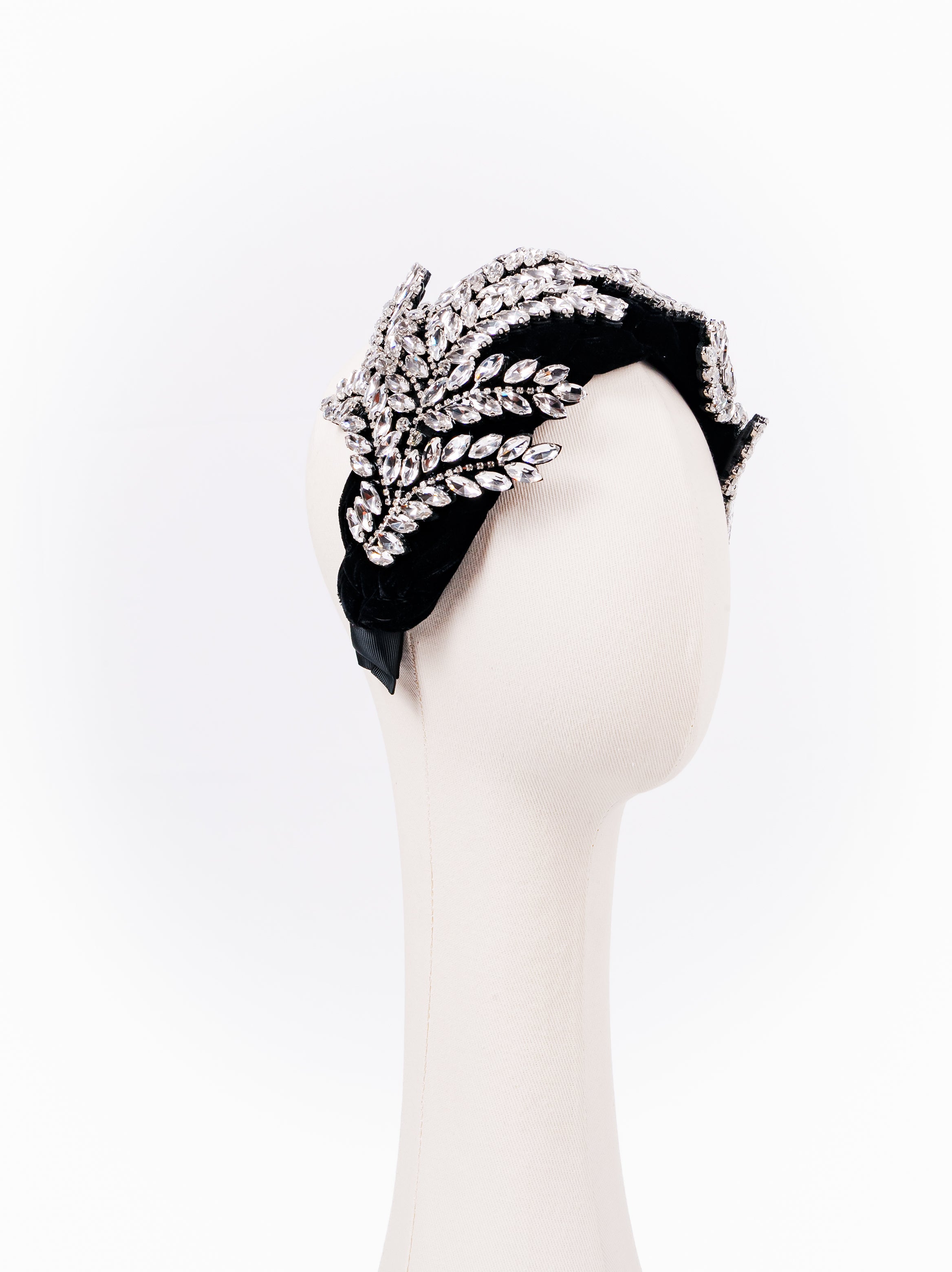 Crystal Laurel Velvet Headband